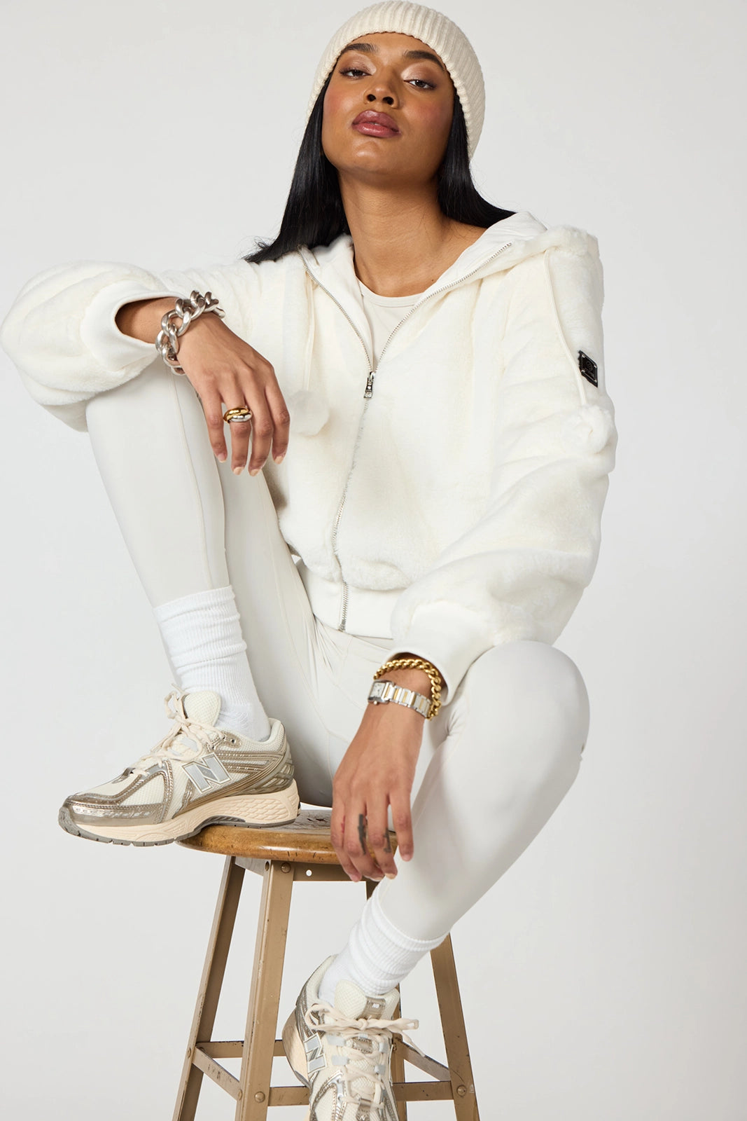 Plush Bomber Jacket - Vanilla | MPG Sport