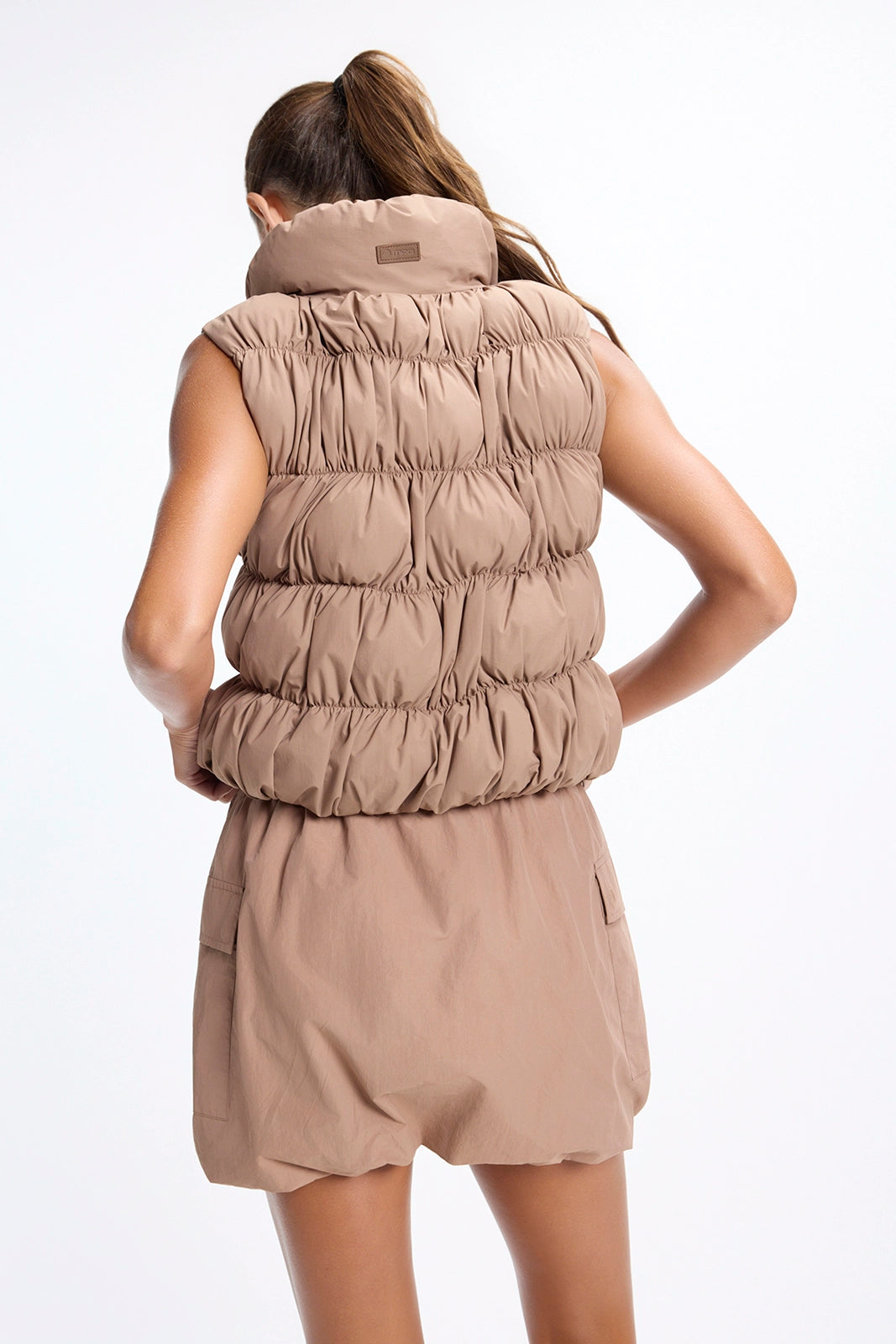 Ruched Vest - Brownie
