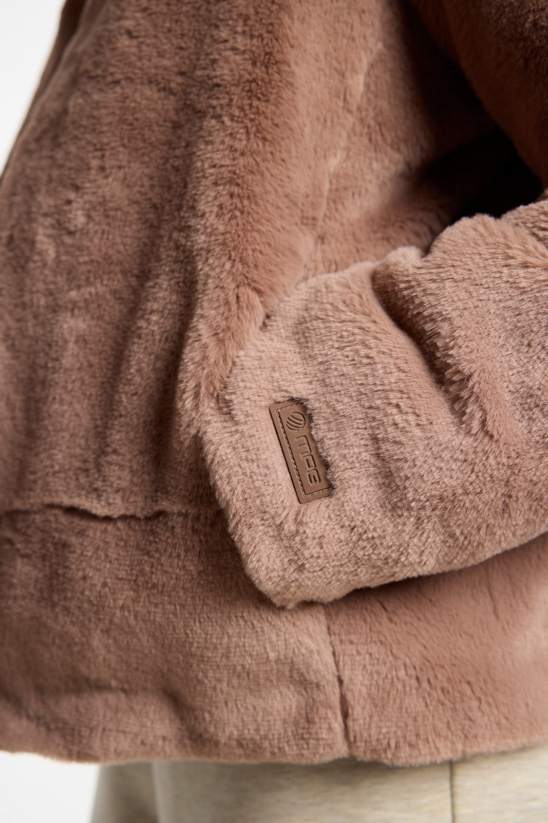 Plush Cropped Jacket - Brownie