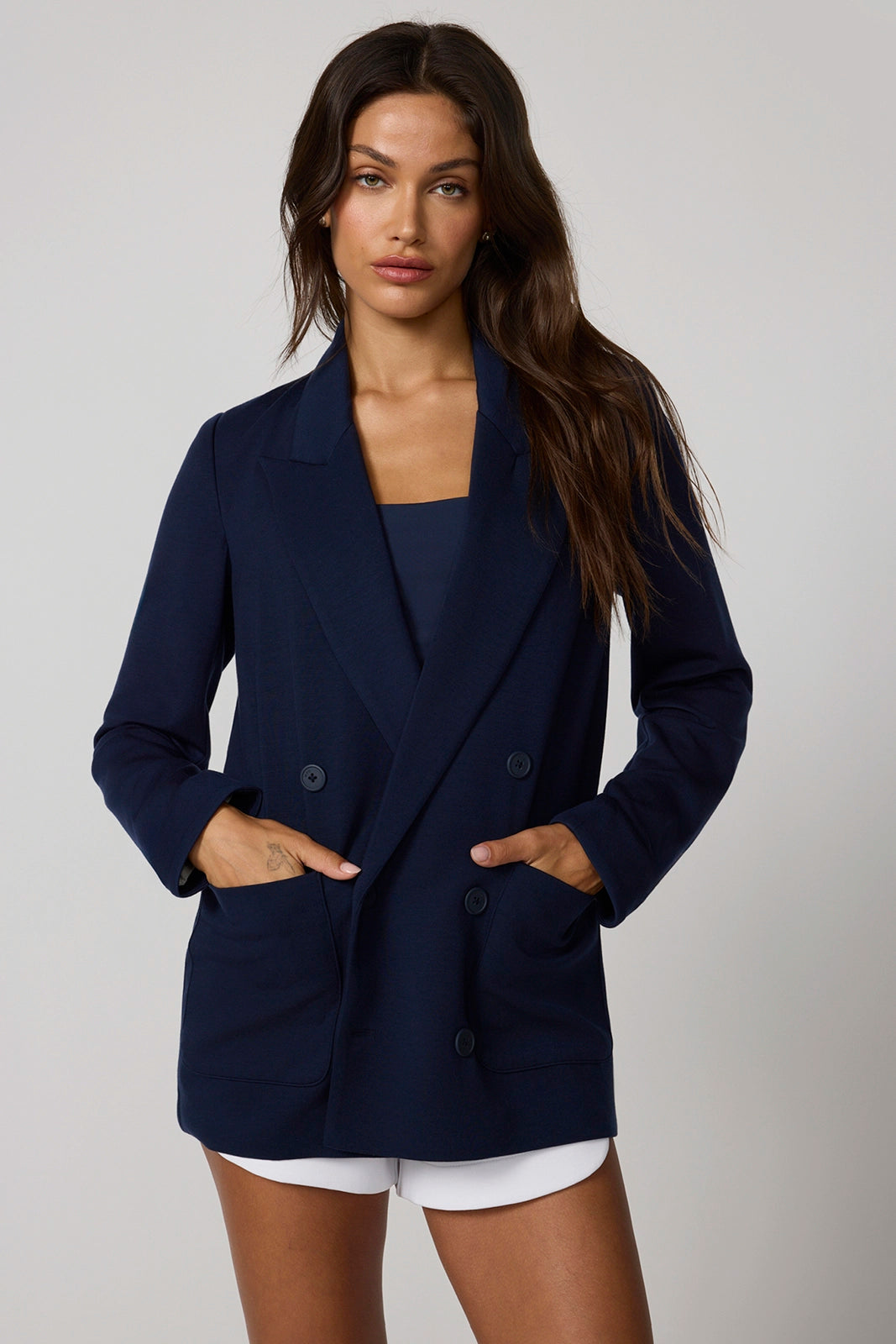 Performance Double Breasted Blazer - Navy Blazer