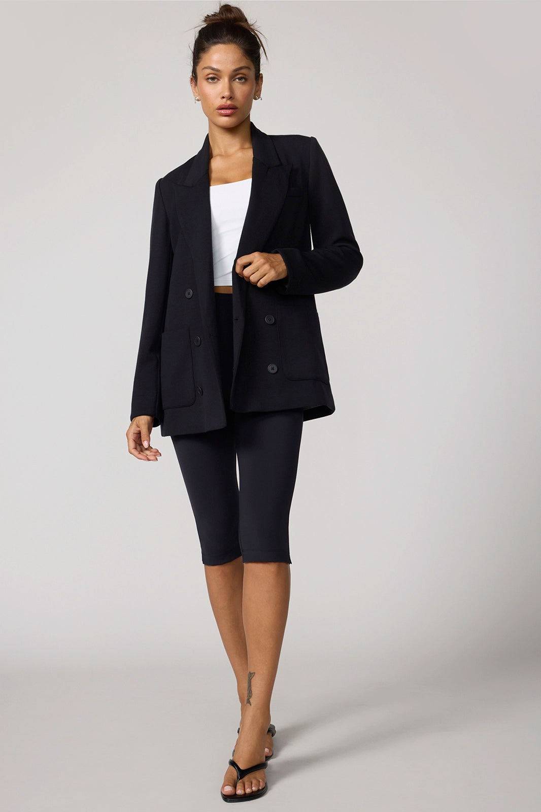 Performance Double Breasted Blazer - Black