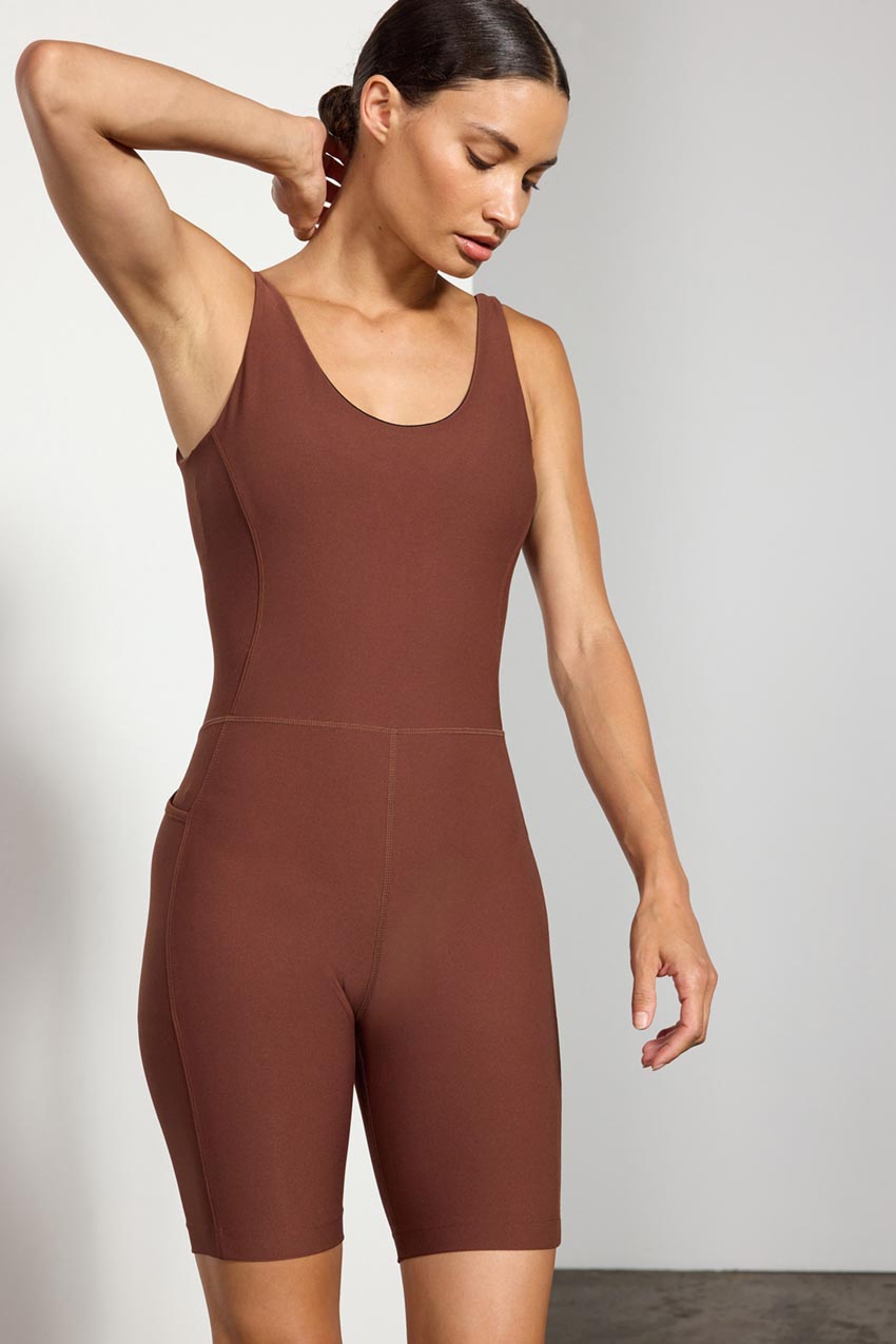 Explore Side Pocket Onesie 8" Peached