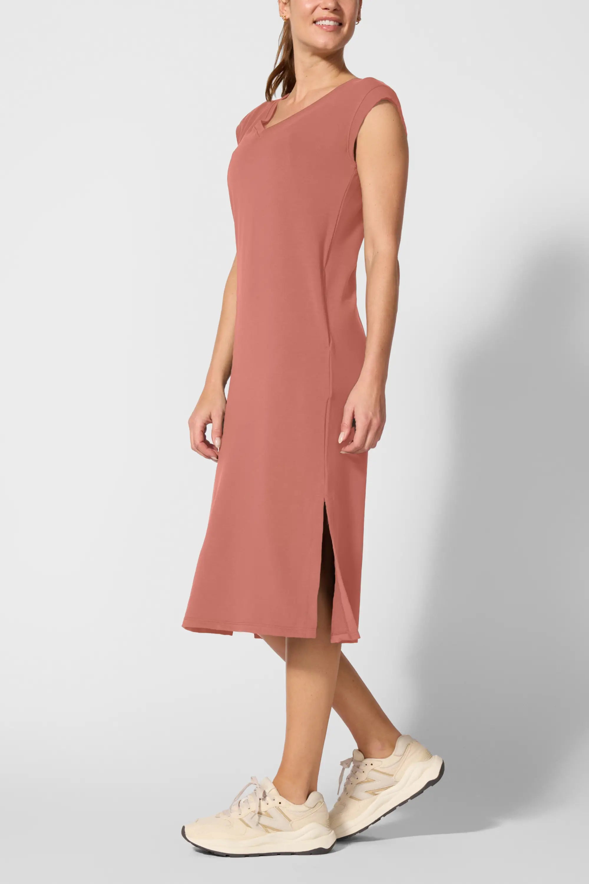 MPG Sport Cozy Fleece Sleeveless Maxi Dress - Cedar Wood MPG Sport Cozy Fleece Sleeveless Maxi Dress - Cedar Wood
