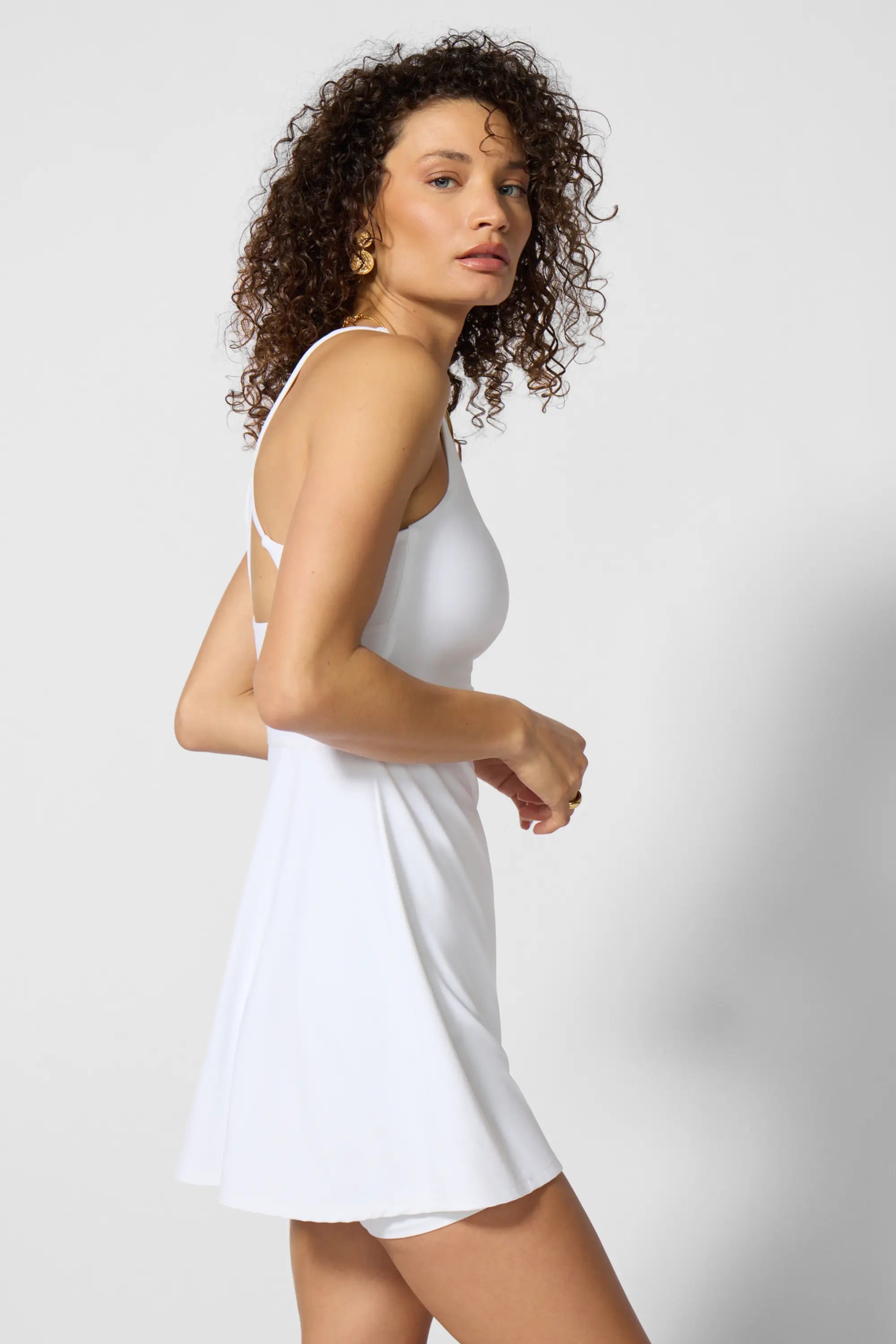Cloud Dress with Strappy Back & Support - Brilliant White