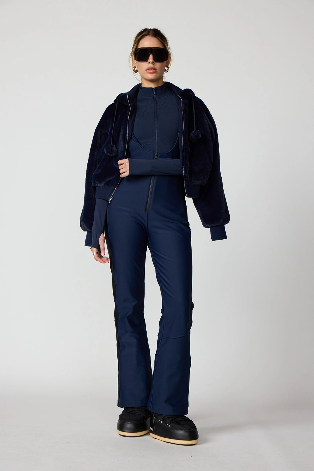 Mini Flare Ski Bib - Navy Blazer