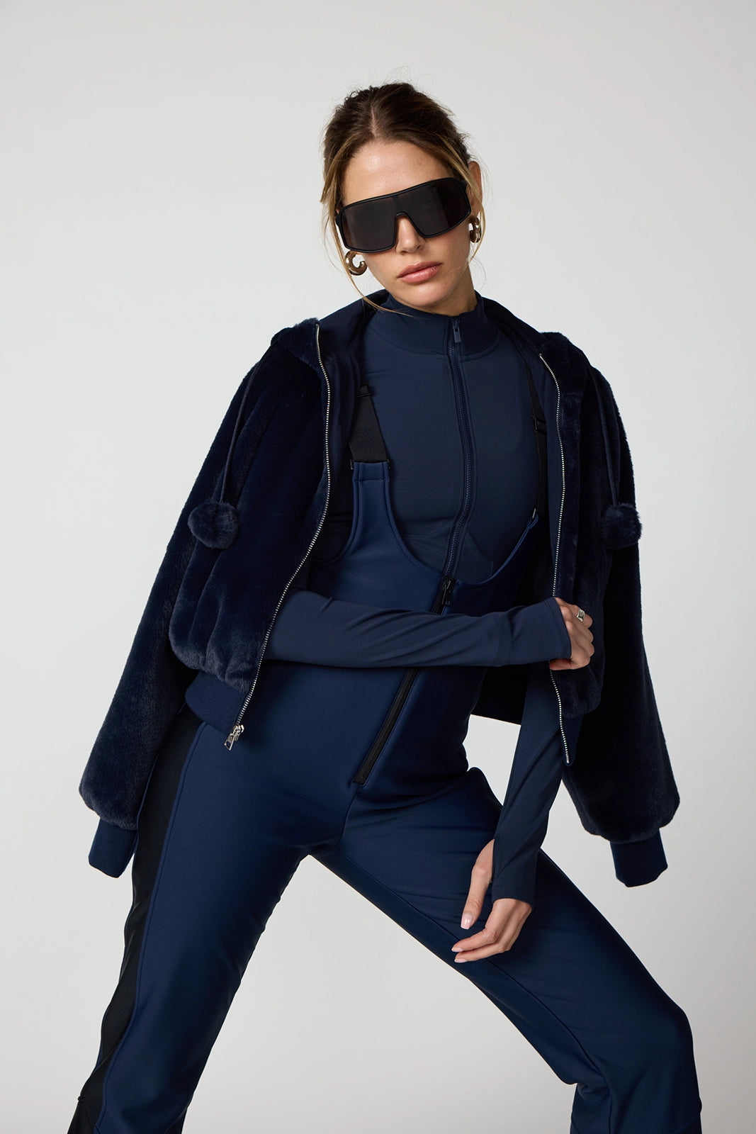 Mini Flare Ski Bib - Navy Blazer