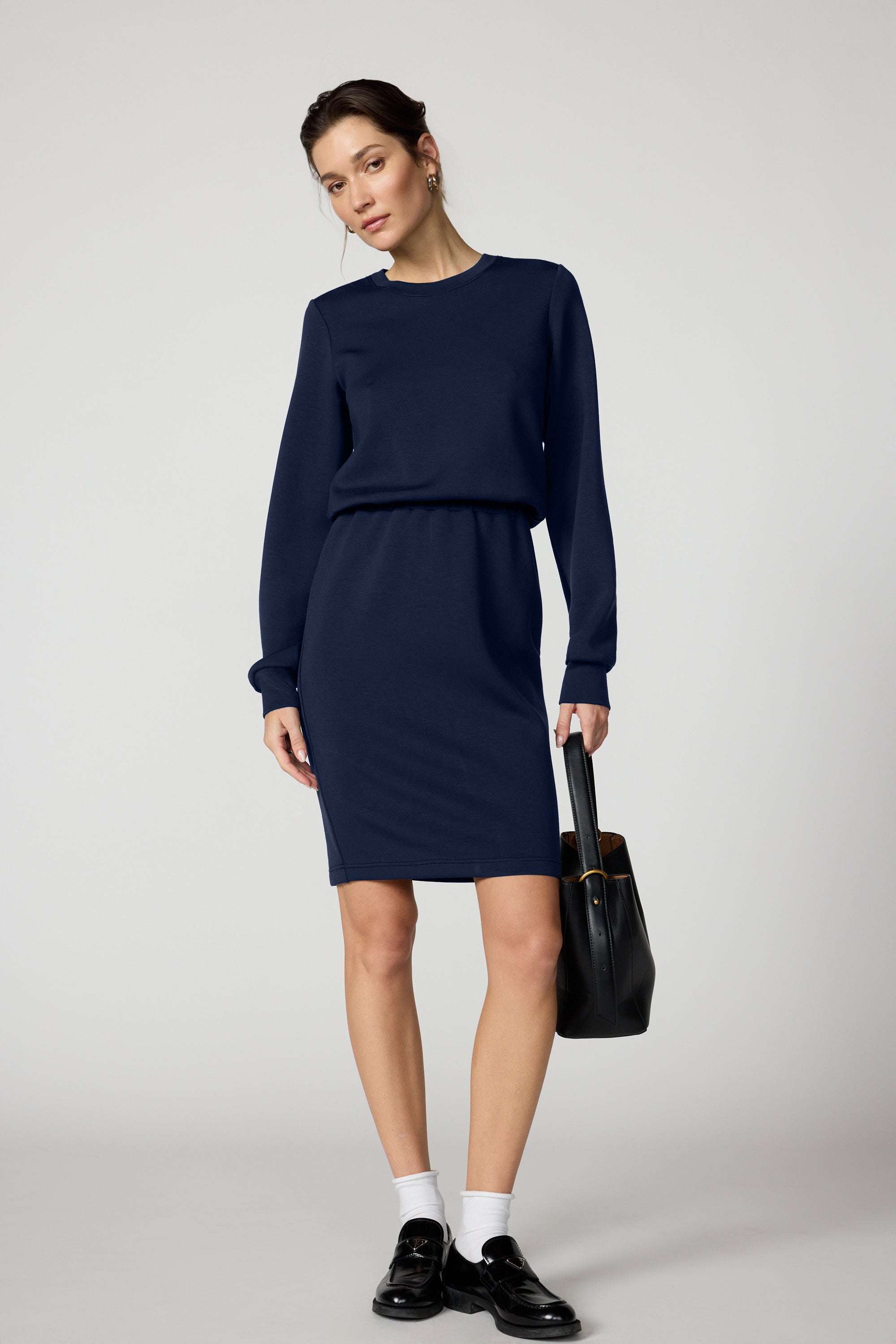 Dreamweave Long Sleeve Dress - Navy Blazer