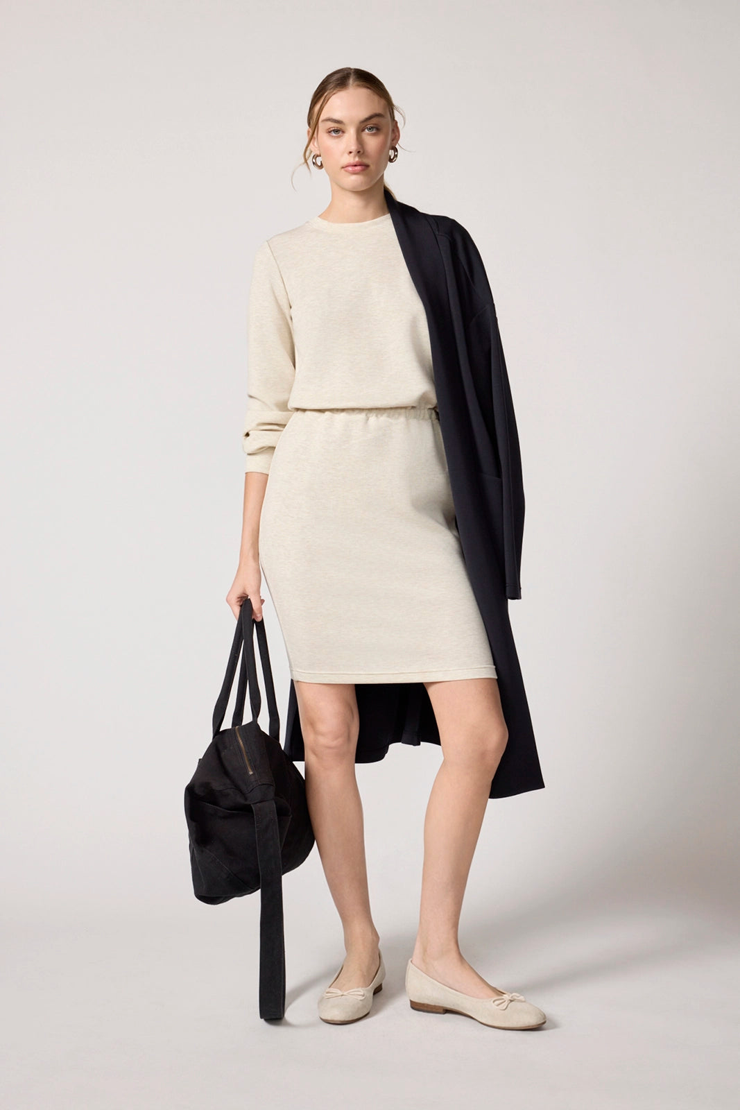 Dreamweave™ Long Sleeve Dress - Htr Brown Rice