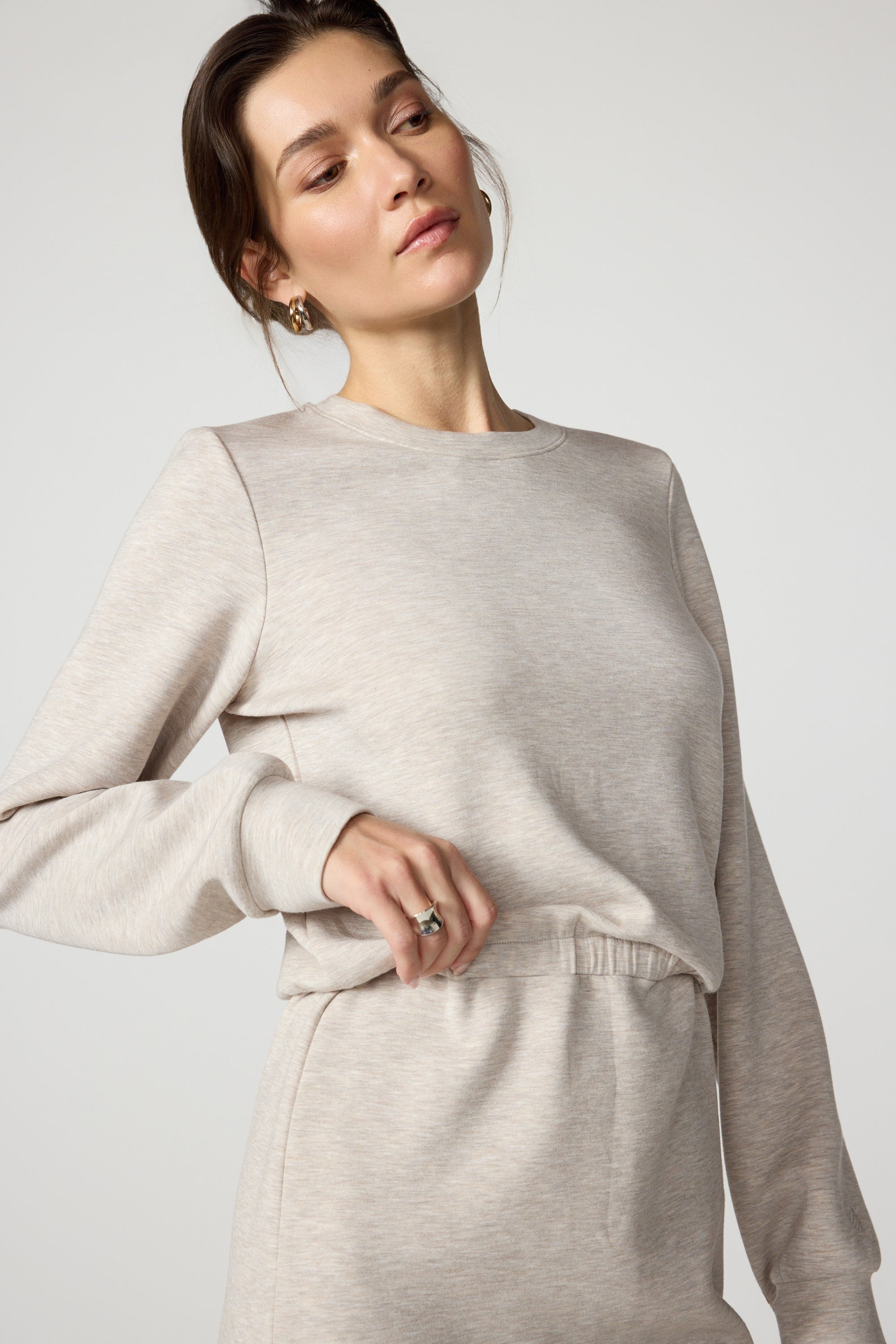 Dreamweave Long Sleeve Dress - Htr Island Fossil