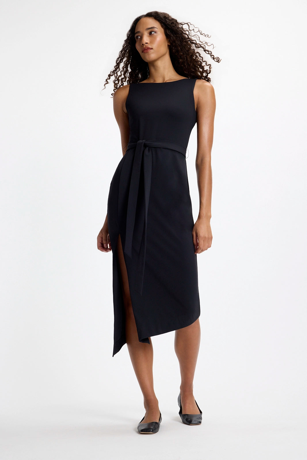 Cloud High Slit Dress - Black