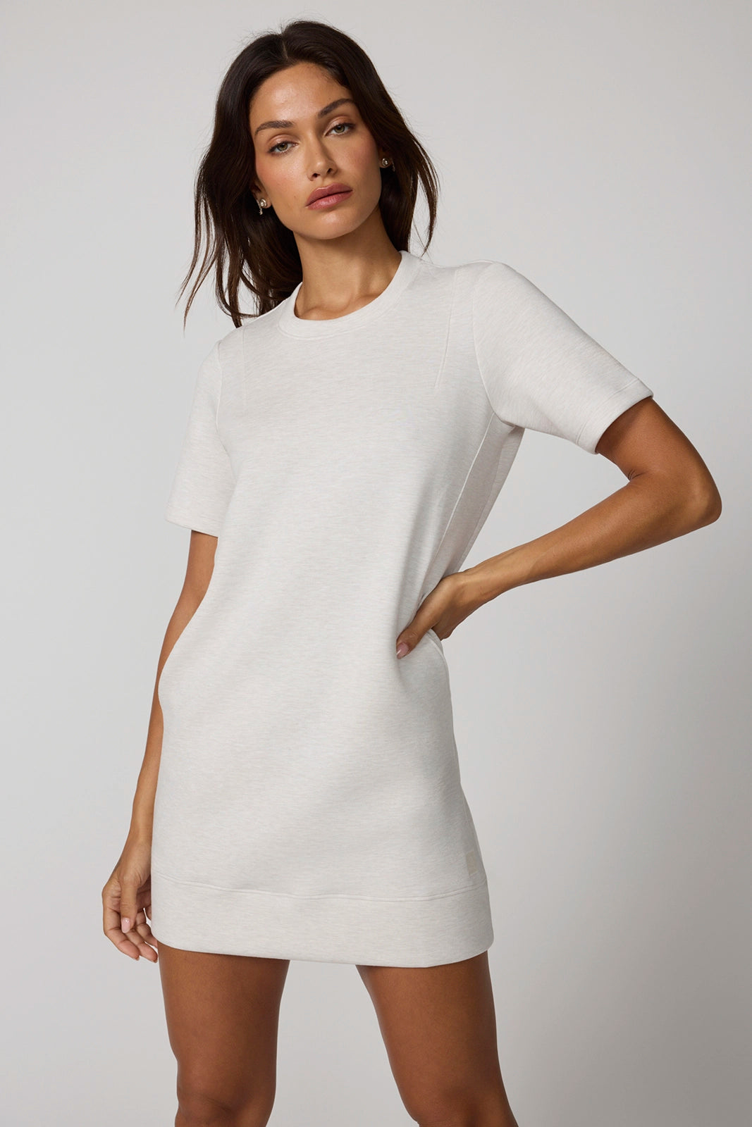 Dreamweave™ Short Sleeve Dress - Htr Moonbeam