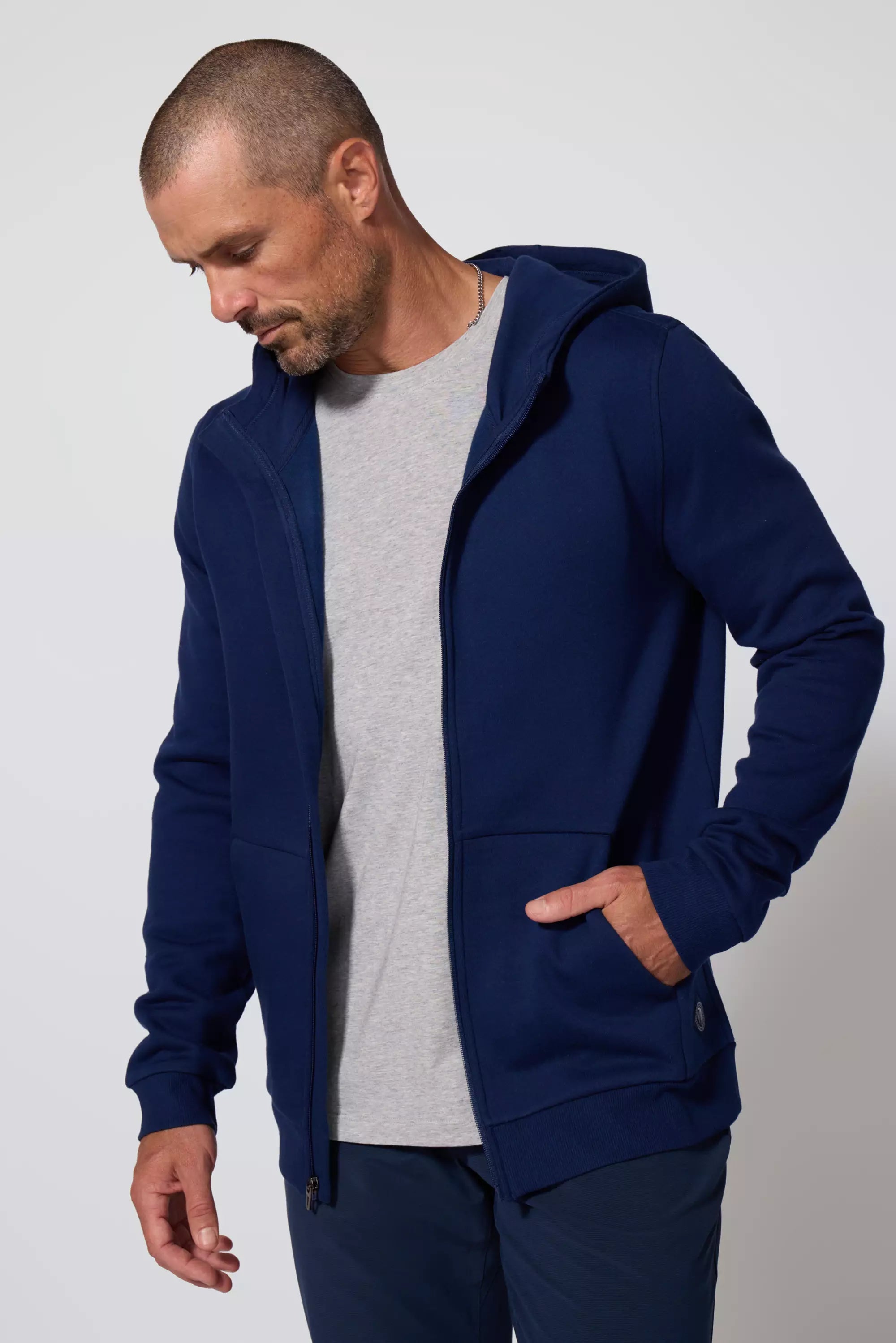 Comfort Men s Fleece Zip Up Hoodie Navy