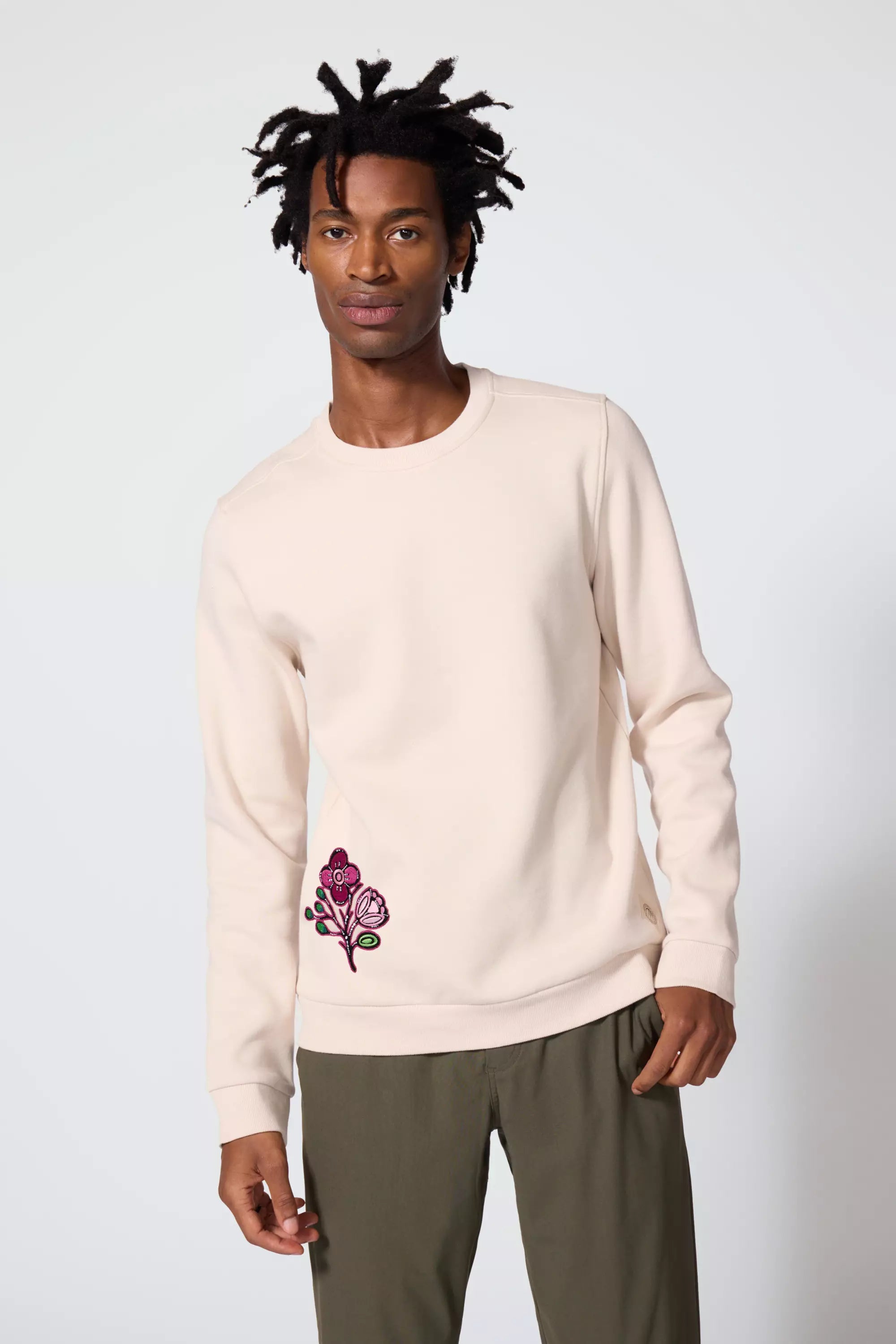 Men's Luxefleece Embroidered Sweatshirt - Stone