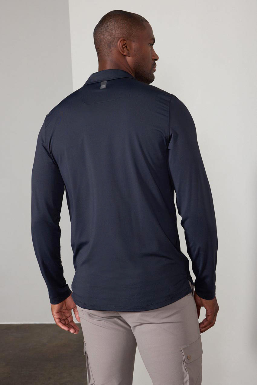 Drive Recycled Nylon Tech Long Sleeve Polo