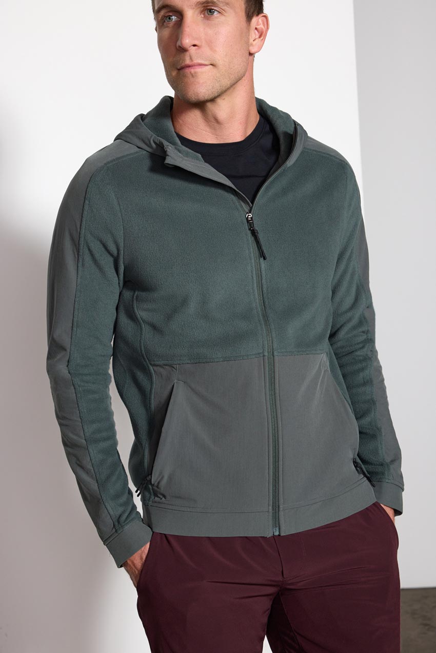 Venture Recycled Polyester Mixed Media Zip-Up Hoodie