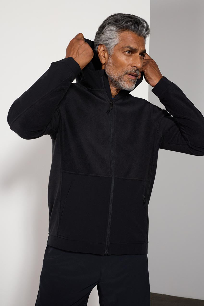 Venture Mixed Media Zip-Up Hoodie