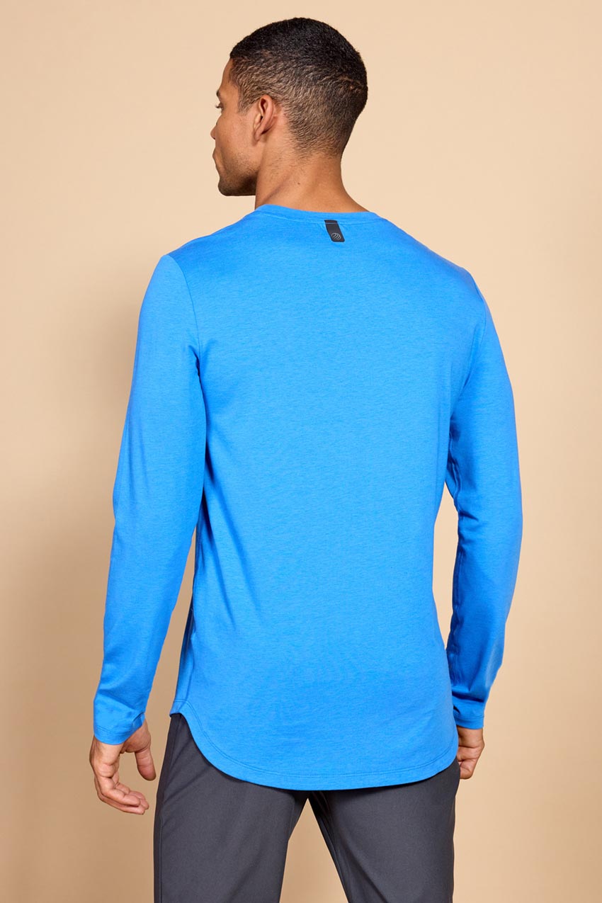 Pima Cotton Curved Hem Long Sleeve Tee
