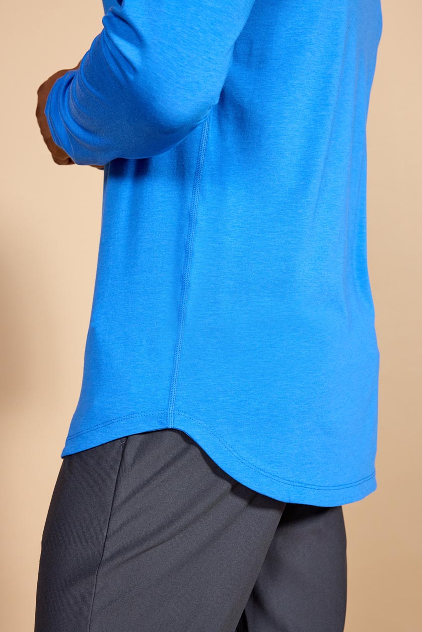 Pima Cotton Curved Hem Long Sleeve Tee