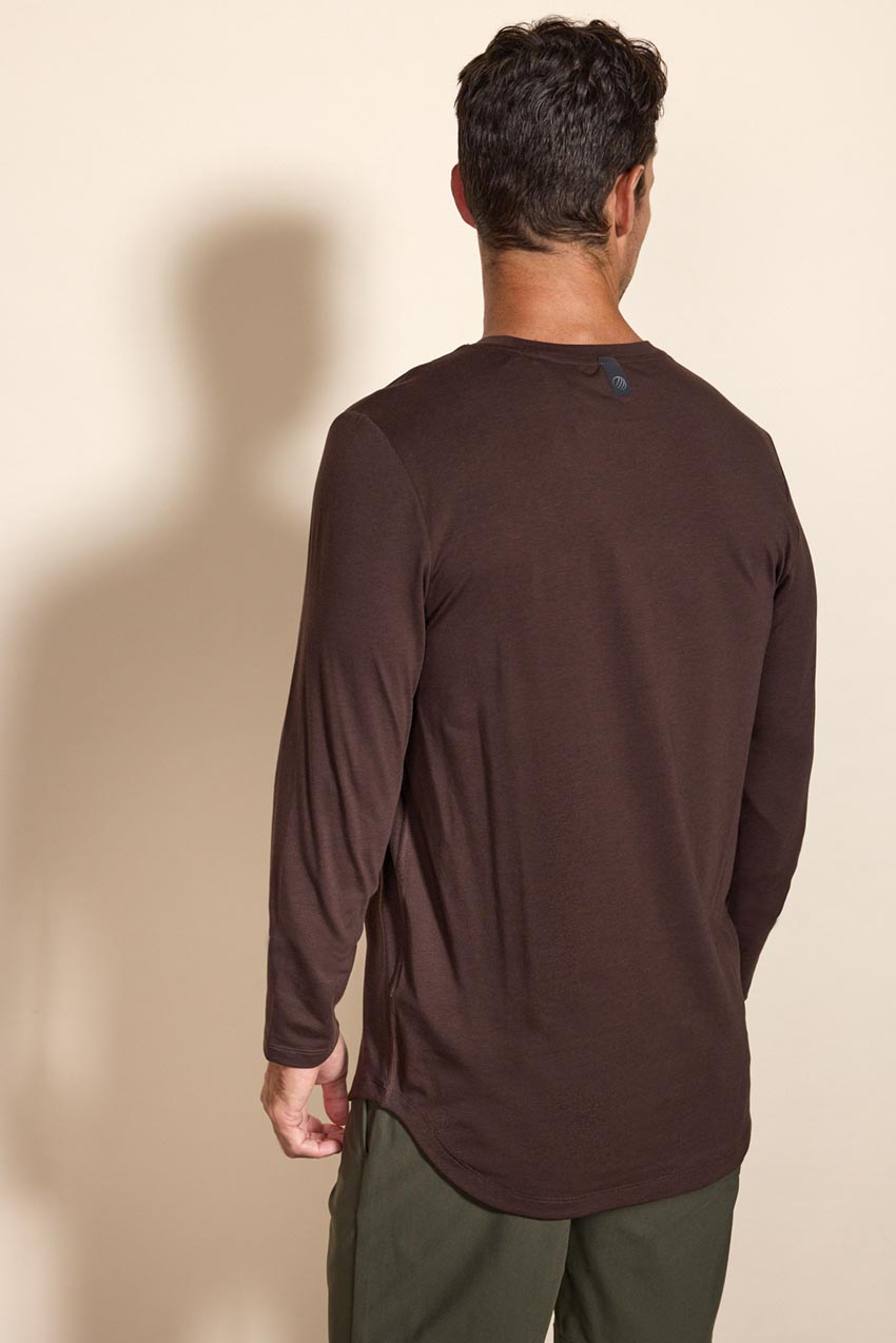 Pima Cotton Curved Hem Long Sleeve Tee