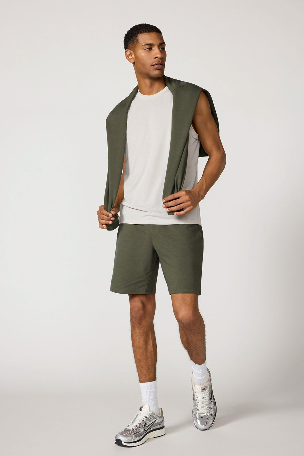Performance Knit Tank with Mesh Panel - Vapor