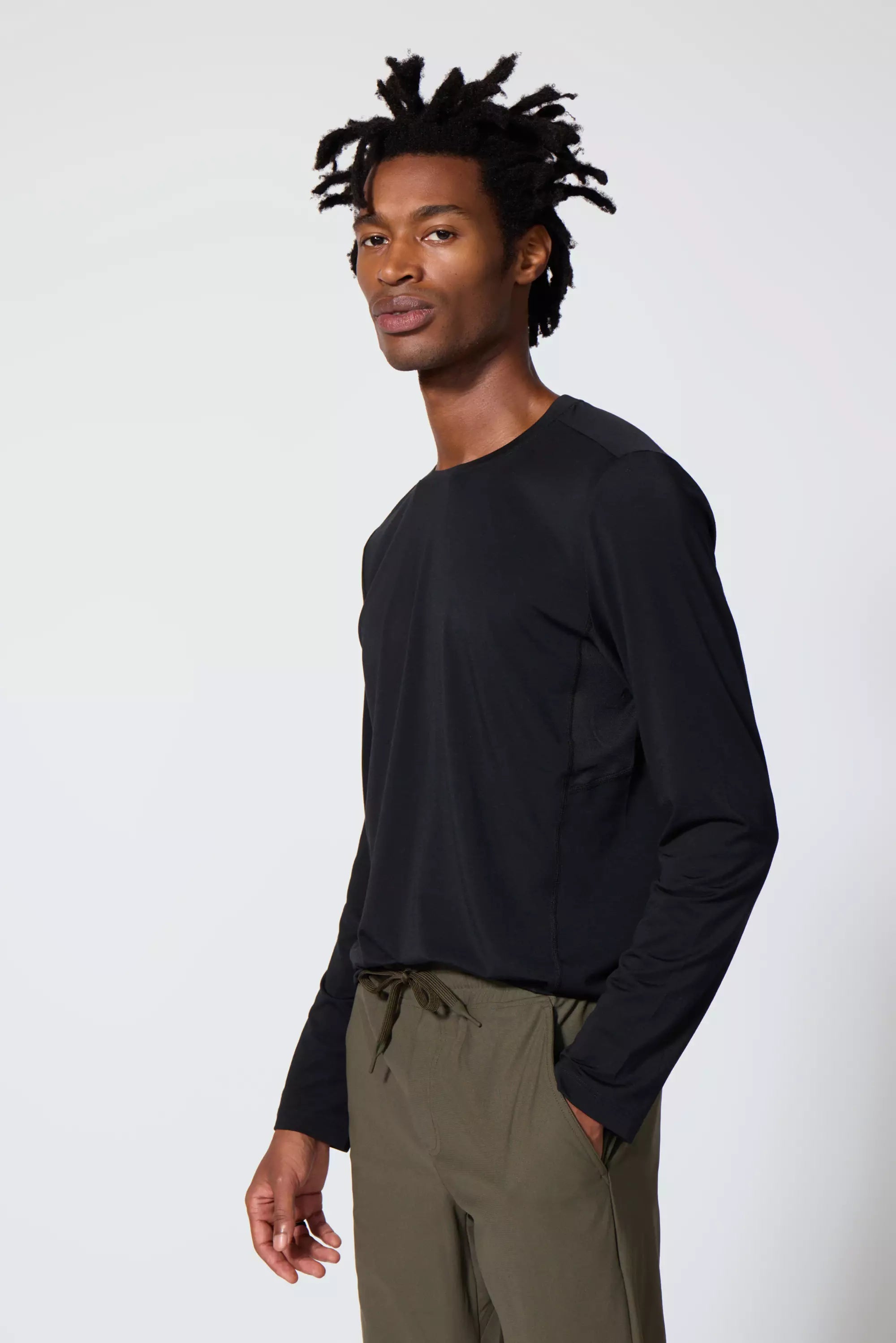 Performance Knit Men's Long Sleeve Tee - Black | MPG Sport