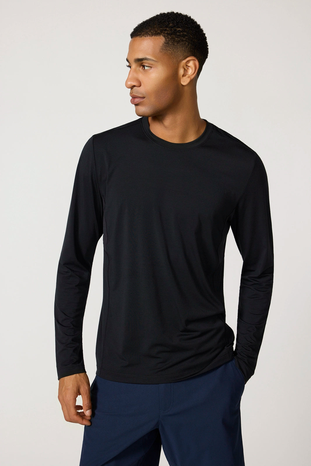 Performance Knit Men's Long Sleeve Tee - Black