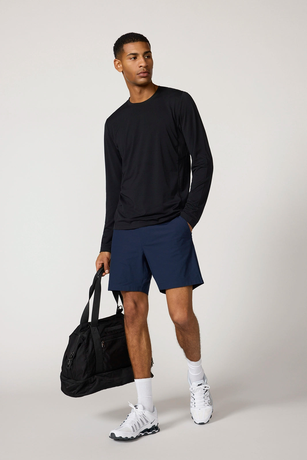 Performance Knit Men's Long Sleeve Tee - Black