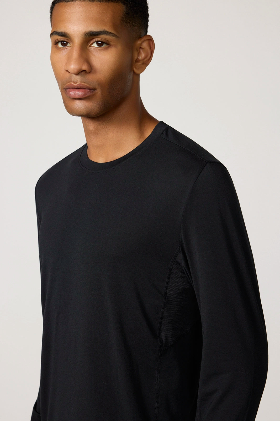 Performance Knit Men's Long Sleeve Tee - Black