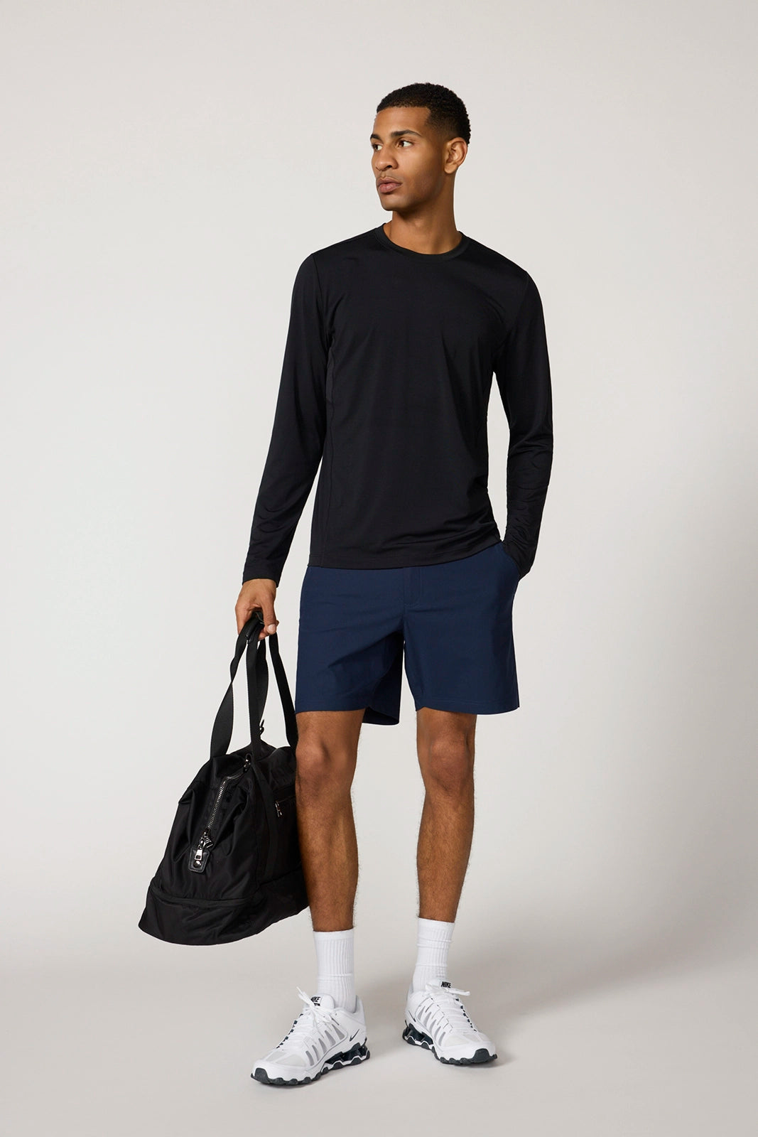 Performance Knit Men's Long Sleeve Tee - Black