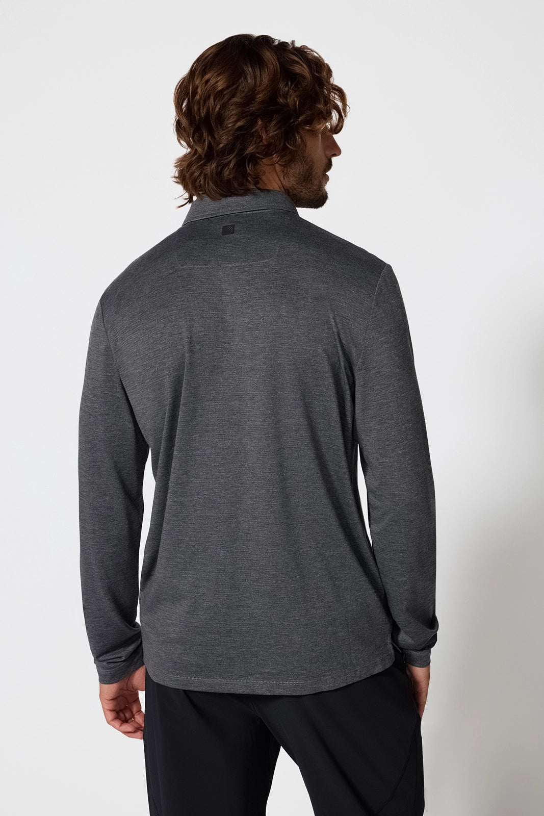Triumph Long Sleeve Polo - Htr Black