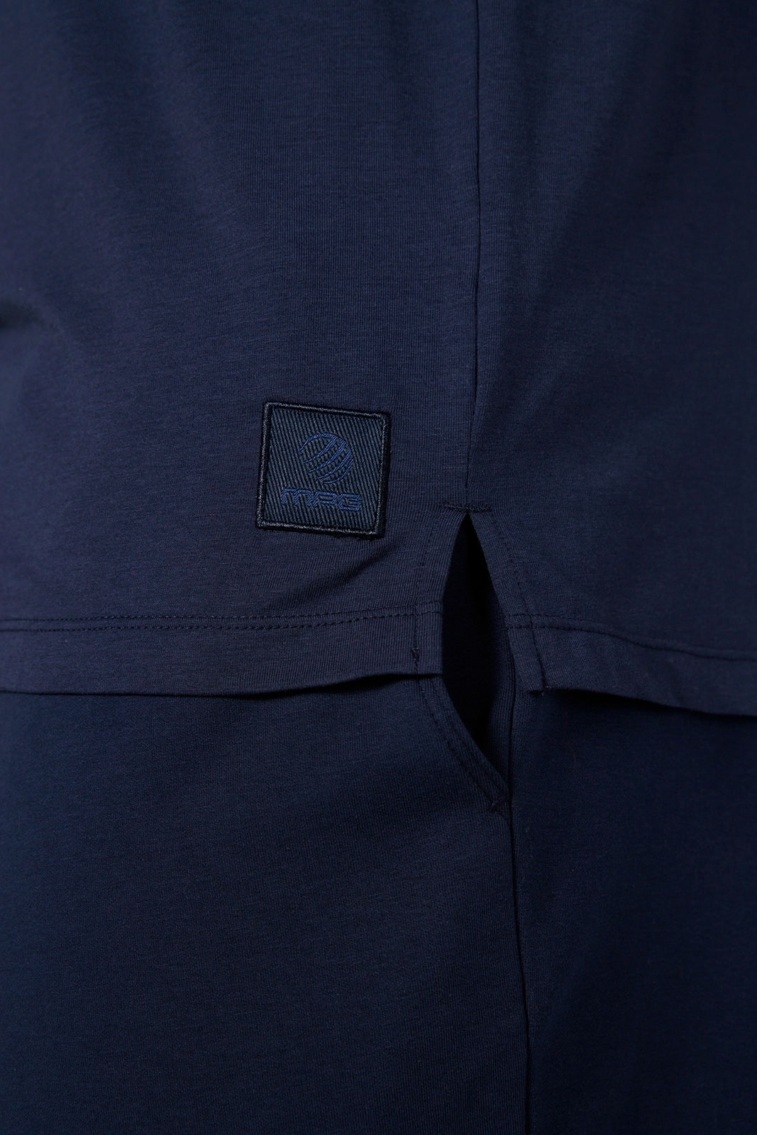 Pima Cotton Long Sleeve Tee - Navy Blazer