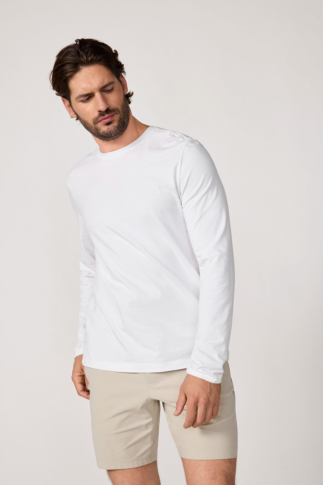 Pima Cotton Long Sleeve Tee - White
