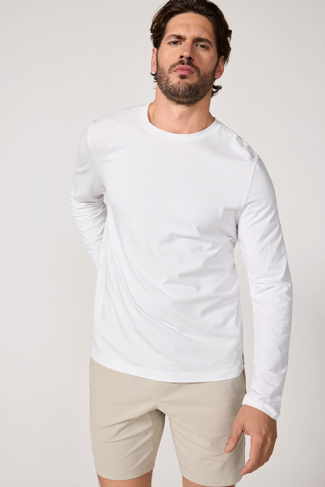 Pima Cotton Long Sleeve Tee - White