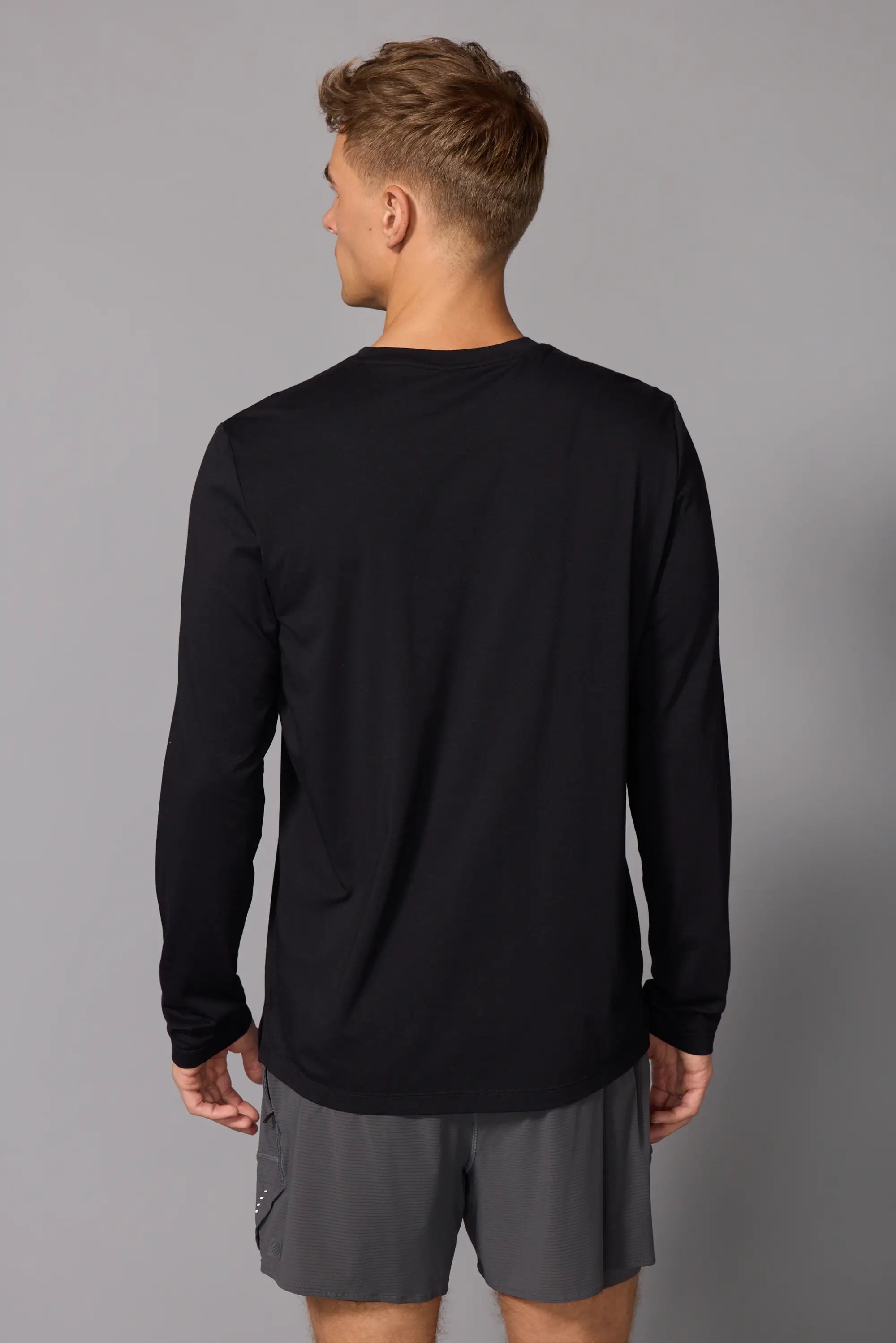 Pima Cotton Long Sleeve Tee - Black
