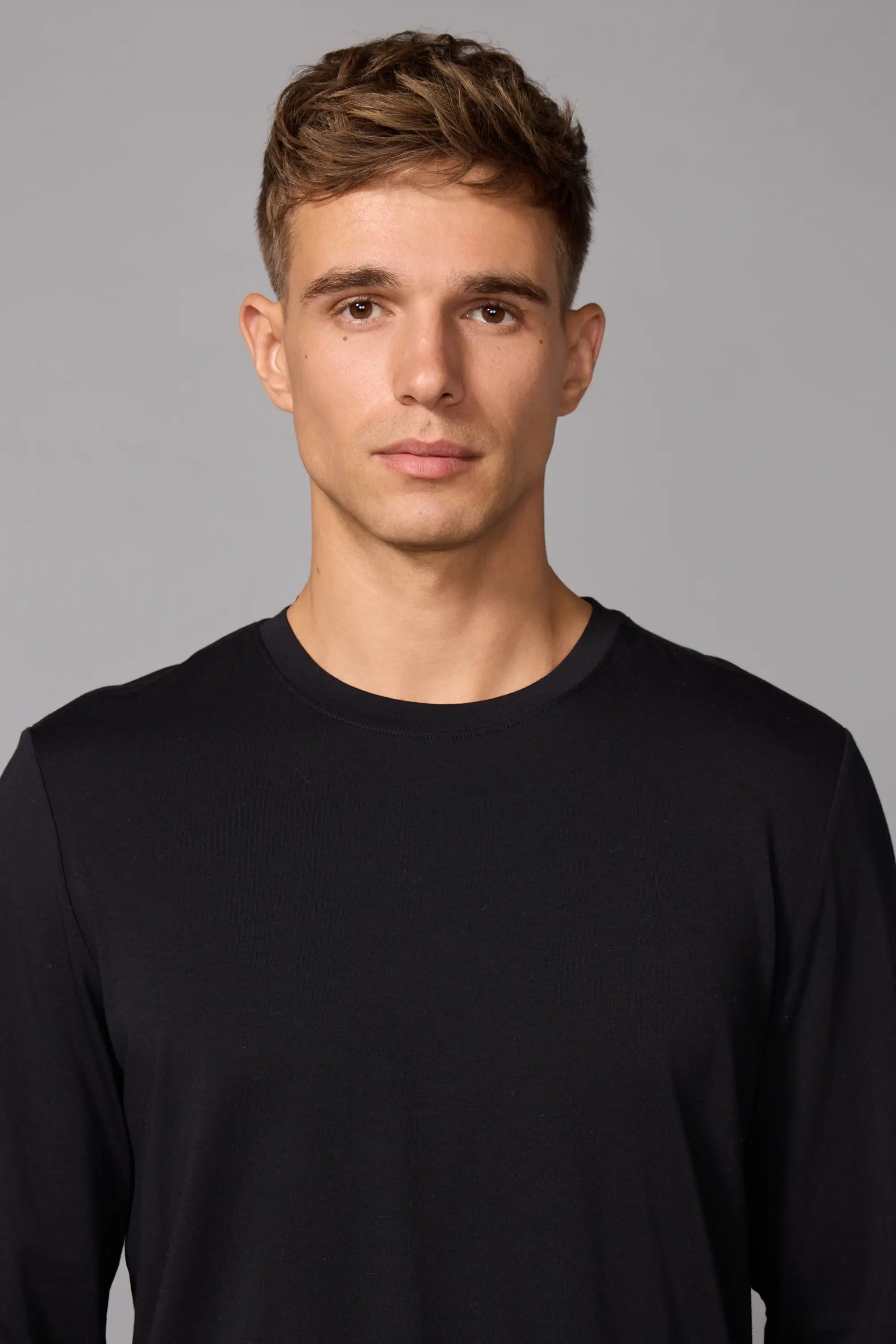 Pima Cotton Long Sleeve Tee - Black