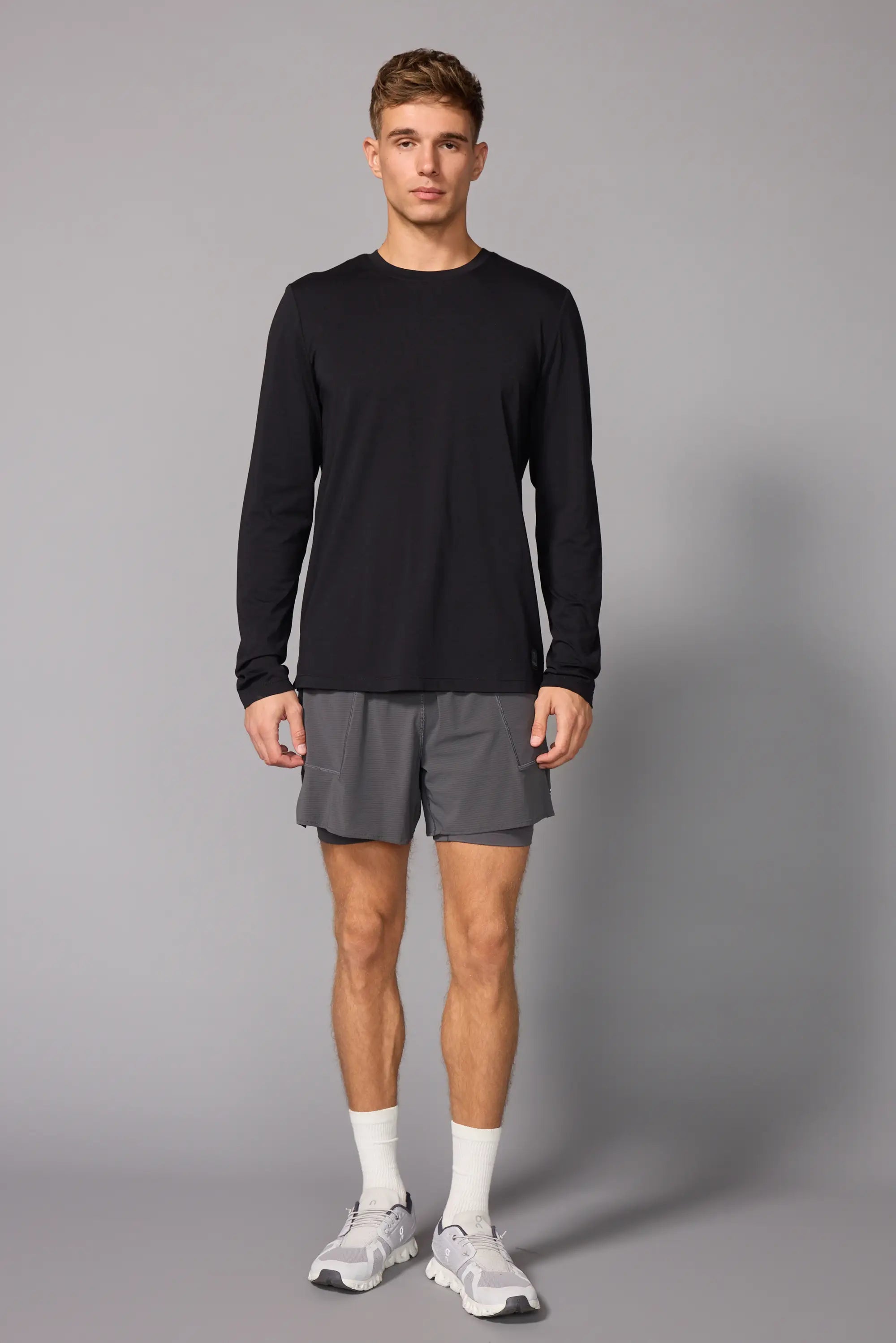 Pima Cotton Long Sleeve Tee - Black