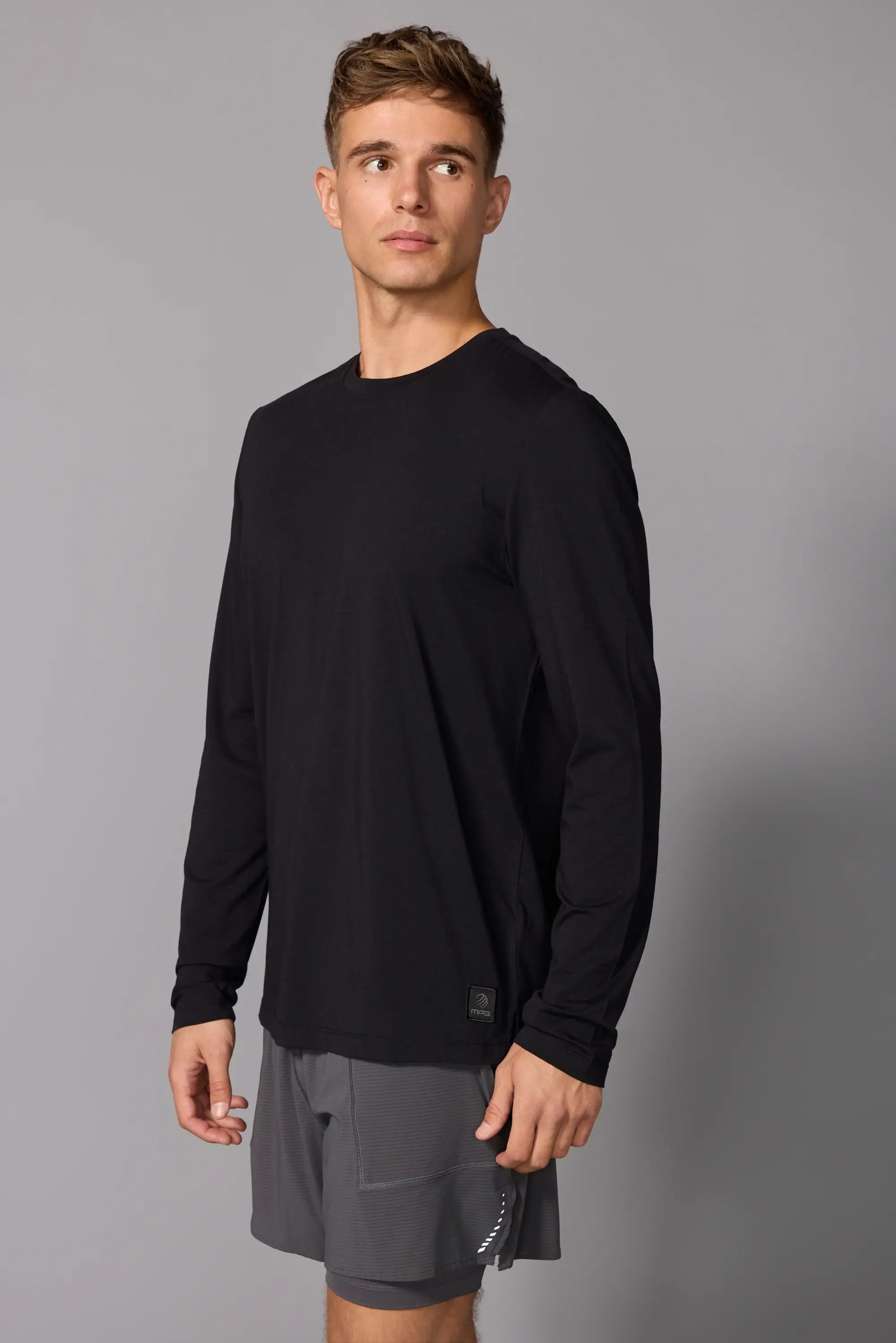 Pima Cotton Long Sleeve Tee - Black