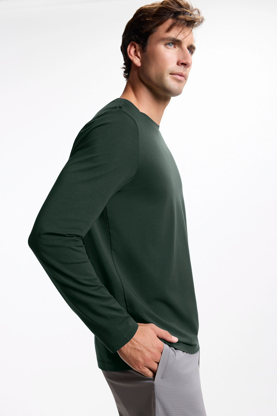 Pima Cotton Long Sleeve Tee - Scarab