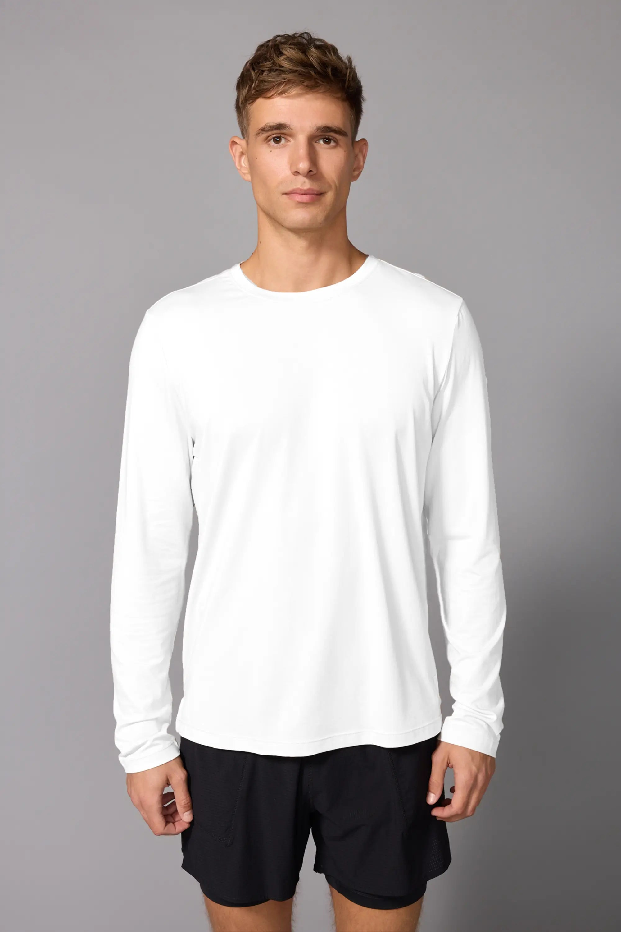 Pima Cotton Long Sleeve Tee - Brilliant White
