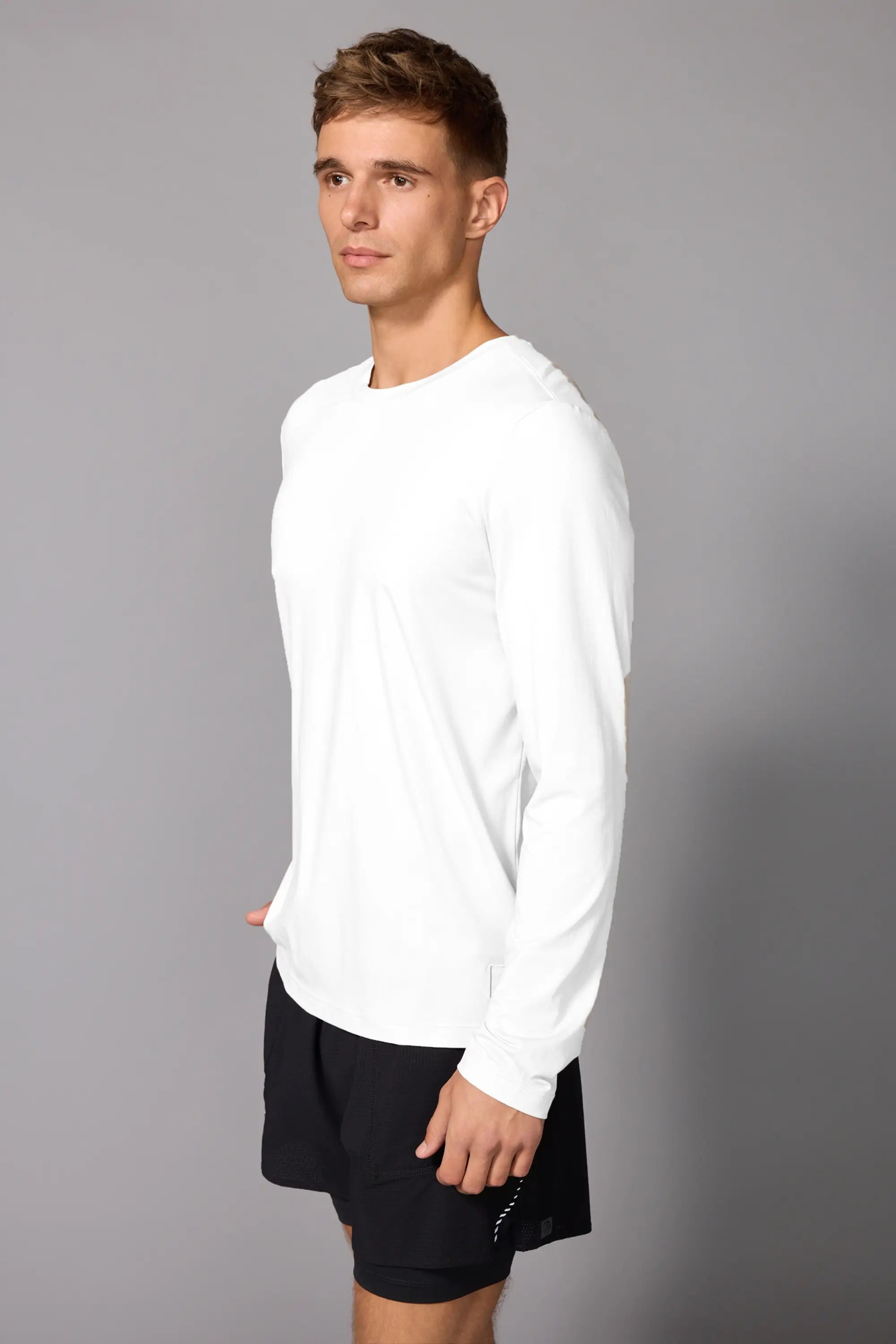 Pima Cotton Long Sleeve Tee - Brilliant White