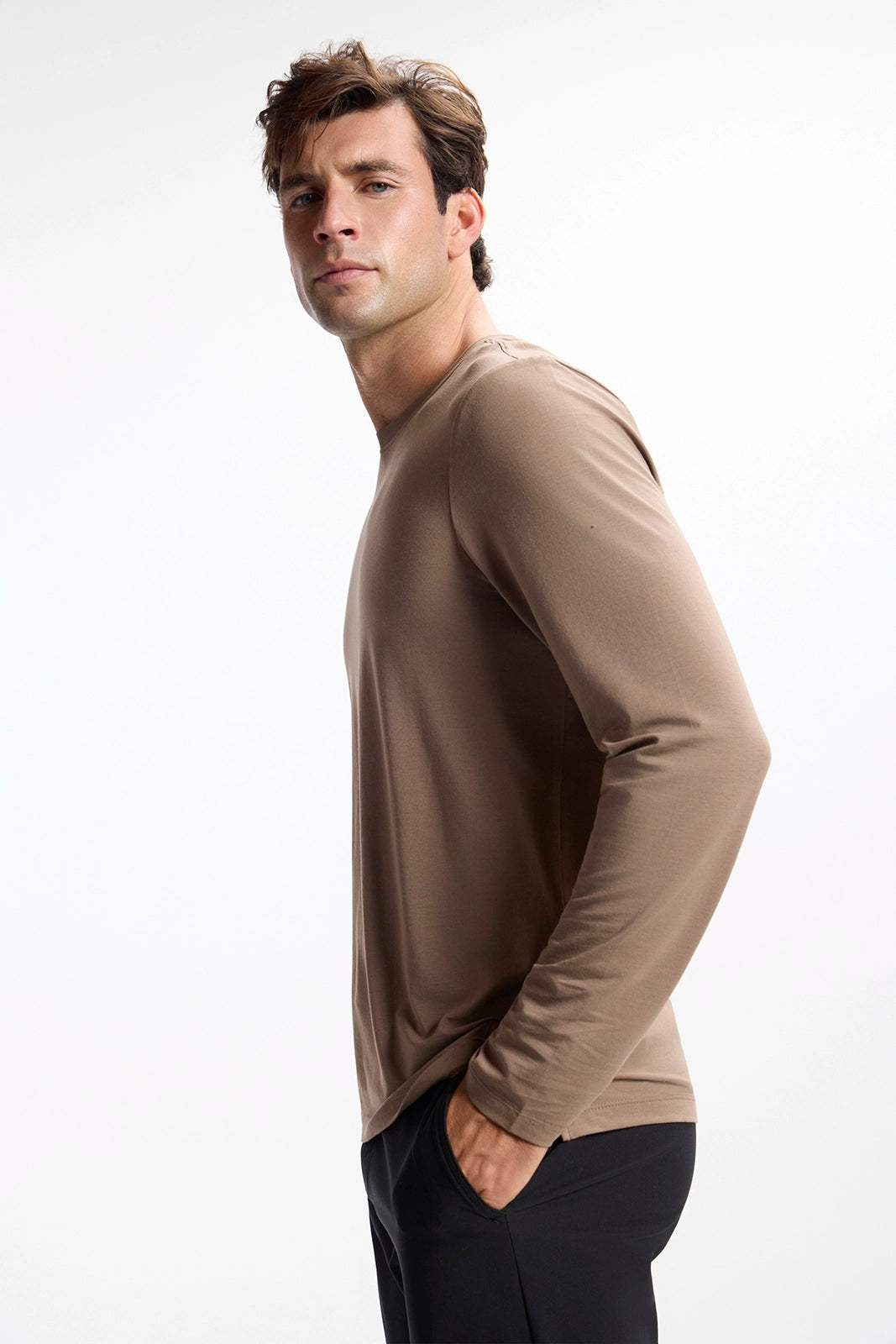 Pima Cotton Long Sleeve Tee - Caribou