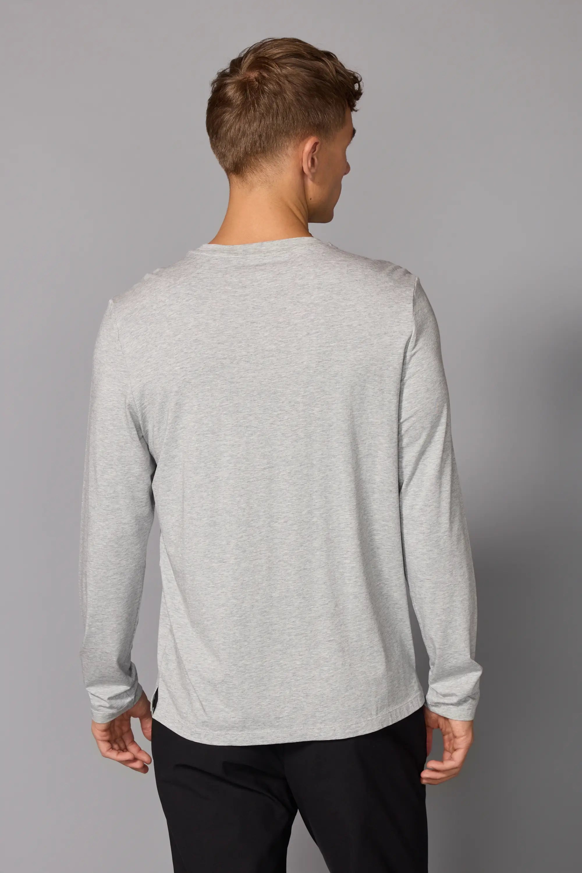 Pima Cotton Long Sleeve Tee - Htr Concrete