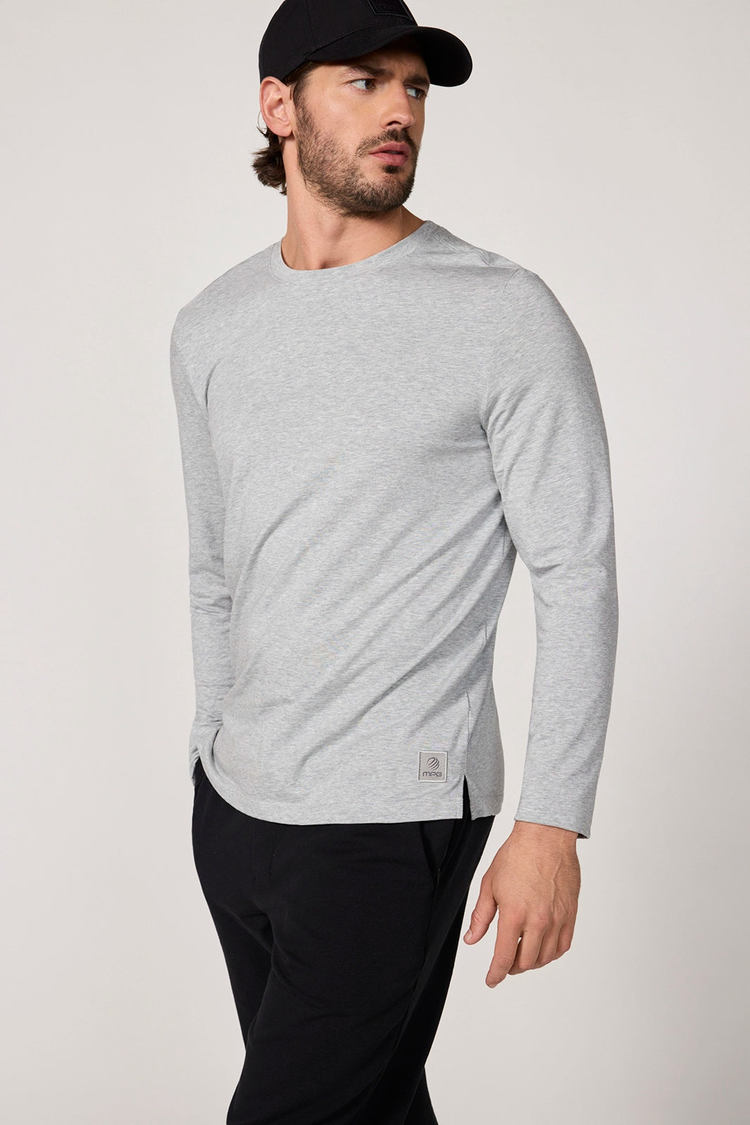 Pima Cotton Long Sleeve Tee - Htr Concrete