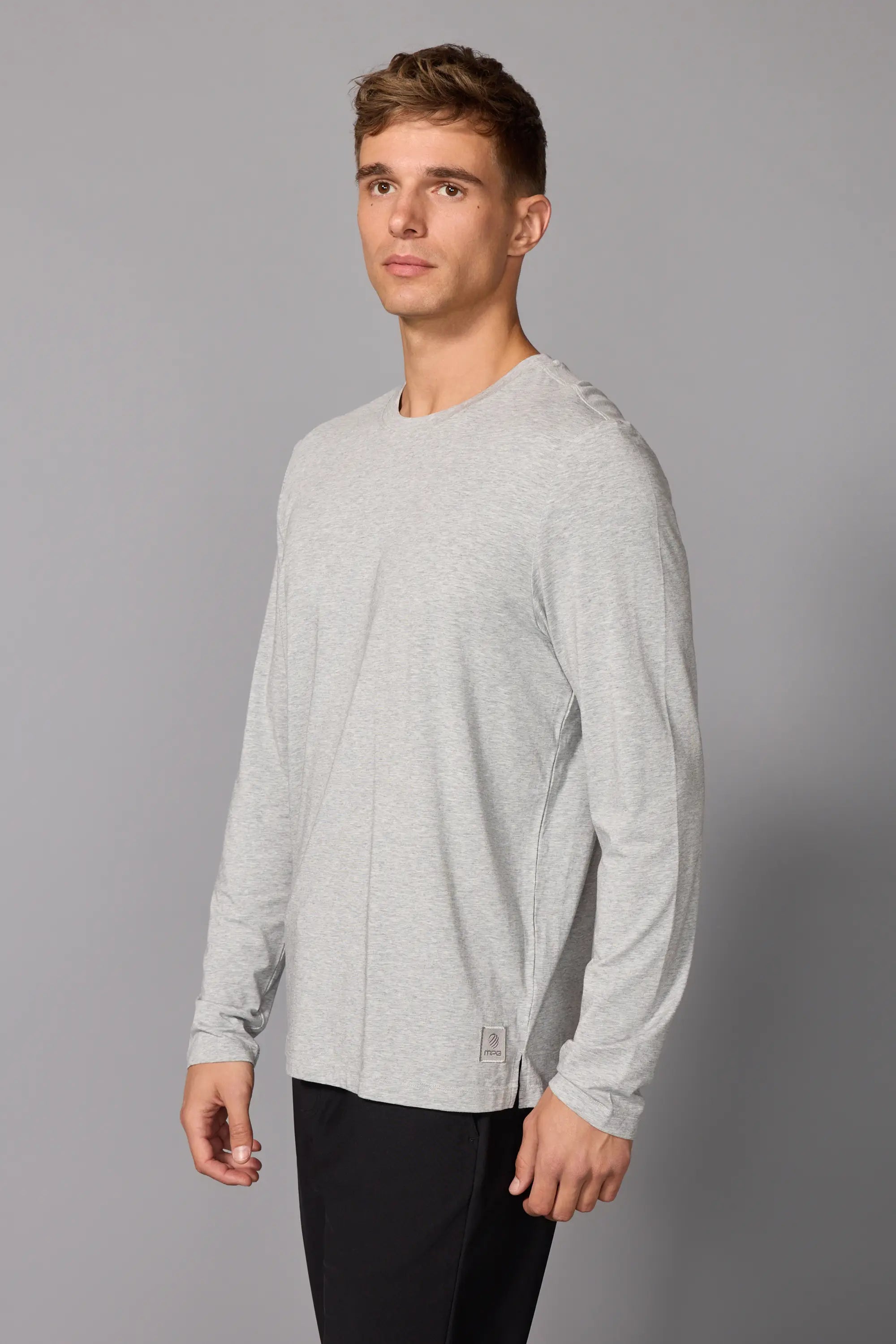 Pima Cotton Long Sleeve Tee - Htr Concrete