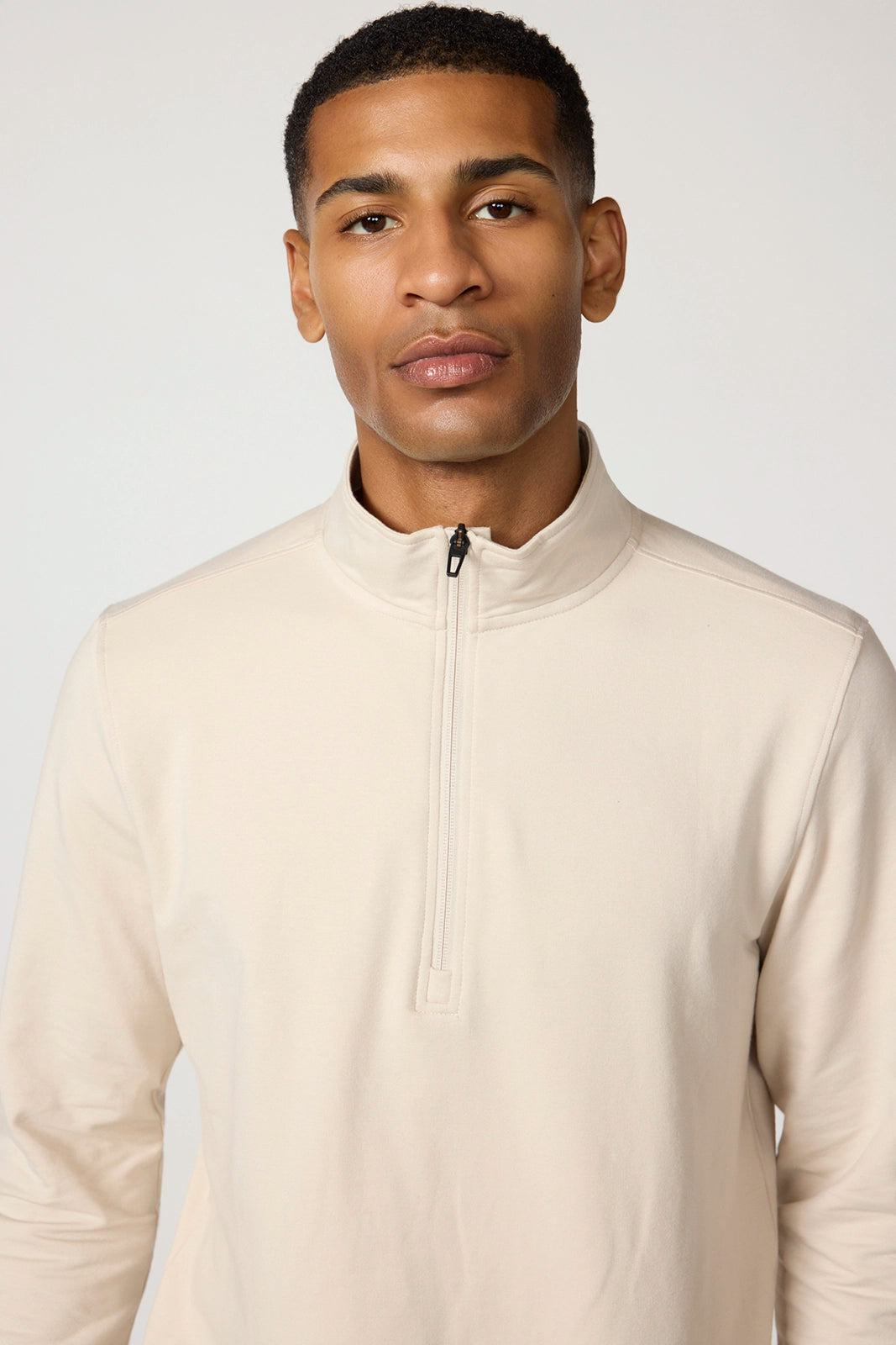 Luxe Terry Quarter Zip - Stone