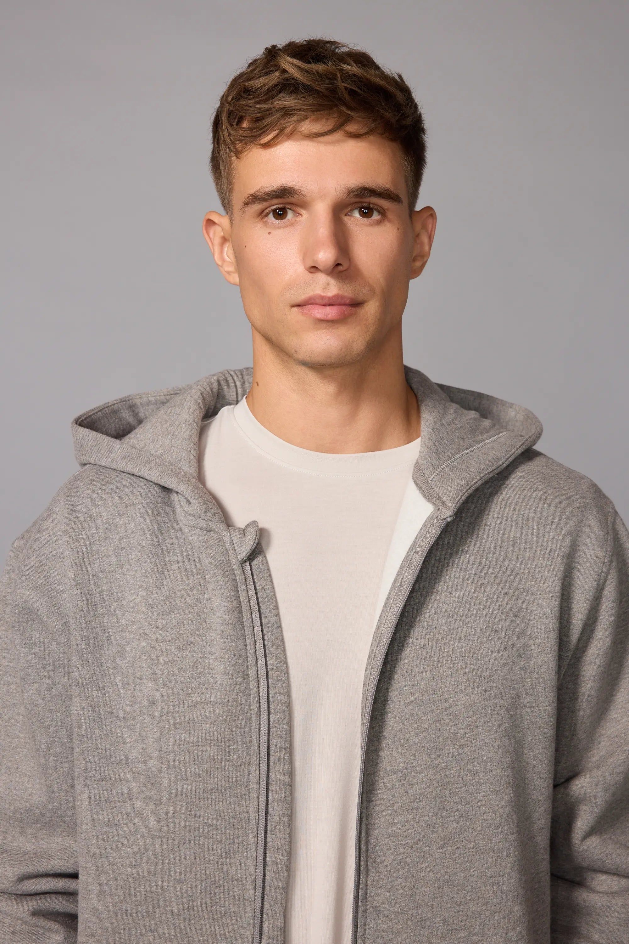 Men's Luxefleece Relaxed Zip-Up Hoodie - Htr Steel Grey