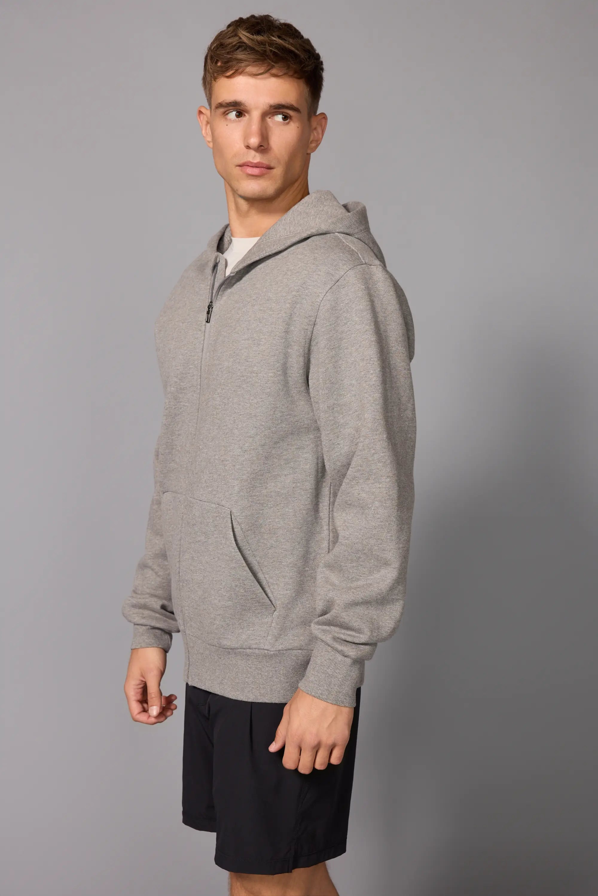 Men's Luxefleece Relaxed Zip-Up Hoodie - Htr Steel Grey