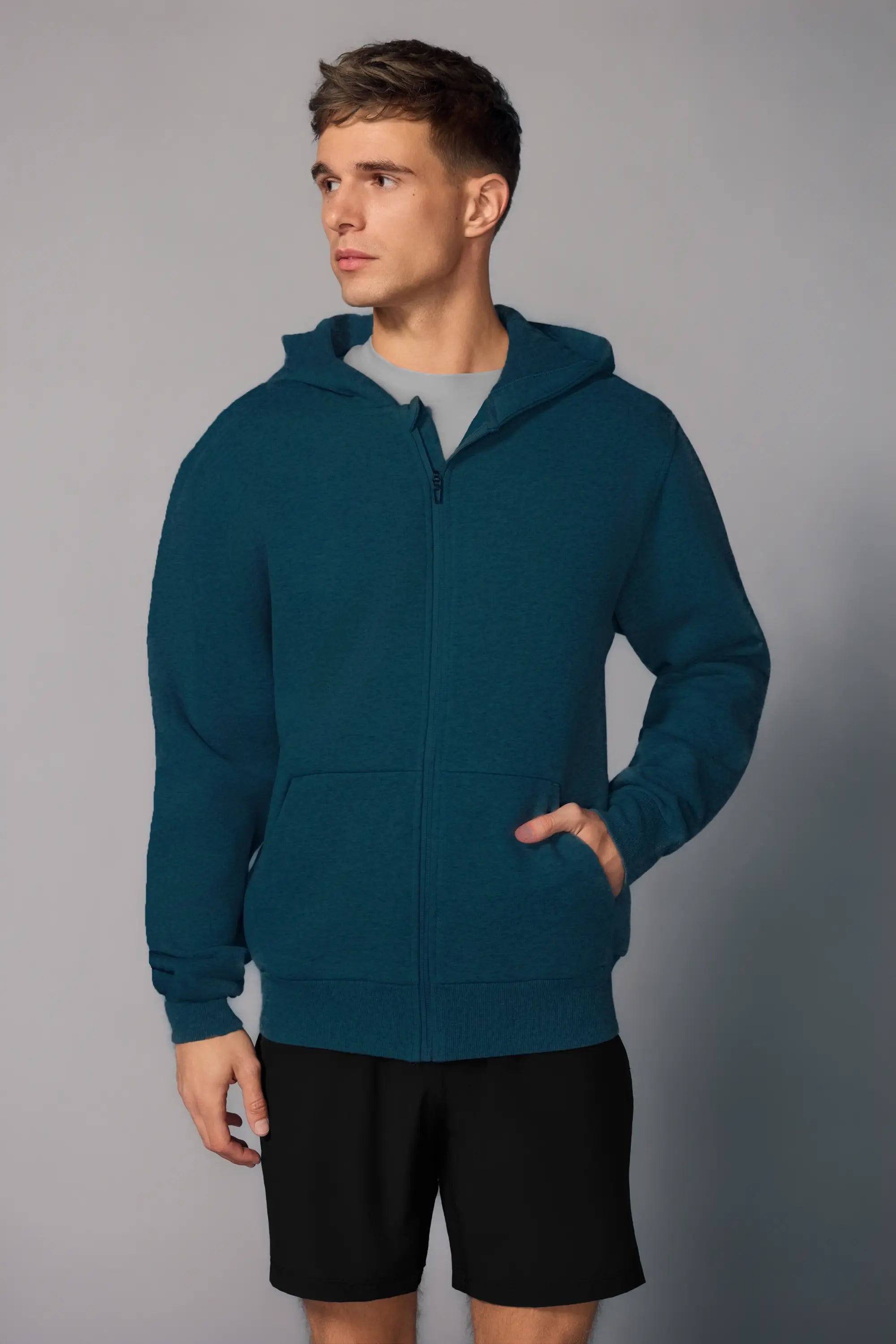 Men's Luxefleece Relaxed Zip-Up Hoodie - Reflecting Pond