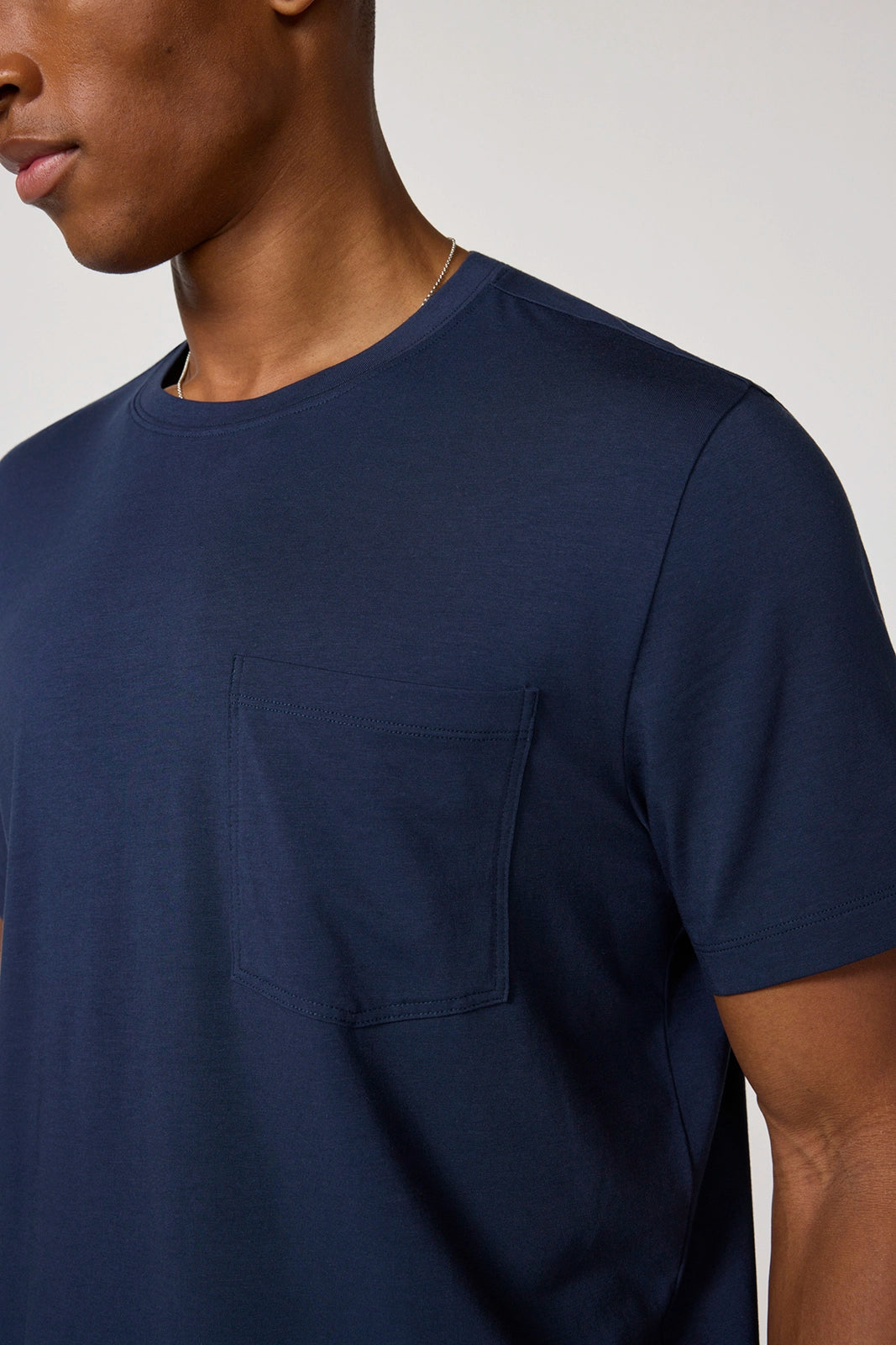 The Essential Pima Crew Pocket Tee - Navy Blazer