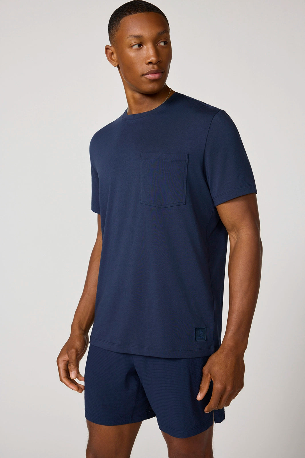 The Essential Pima Crew Pocket Tee - Navy Blazer